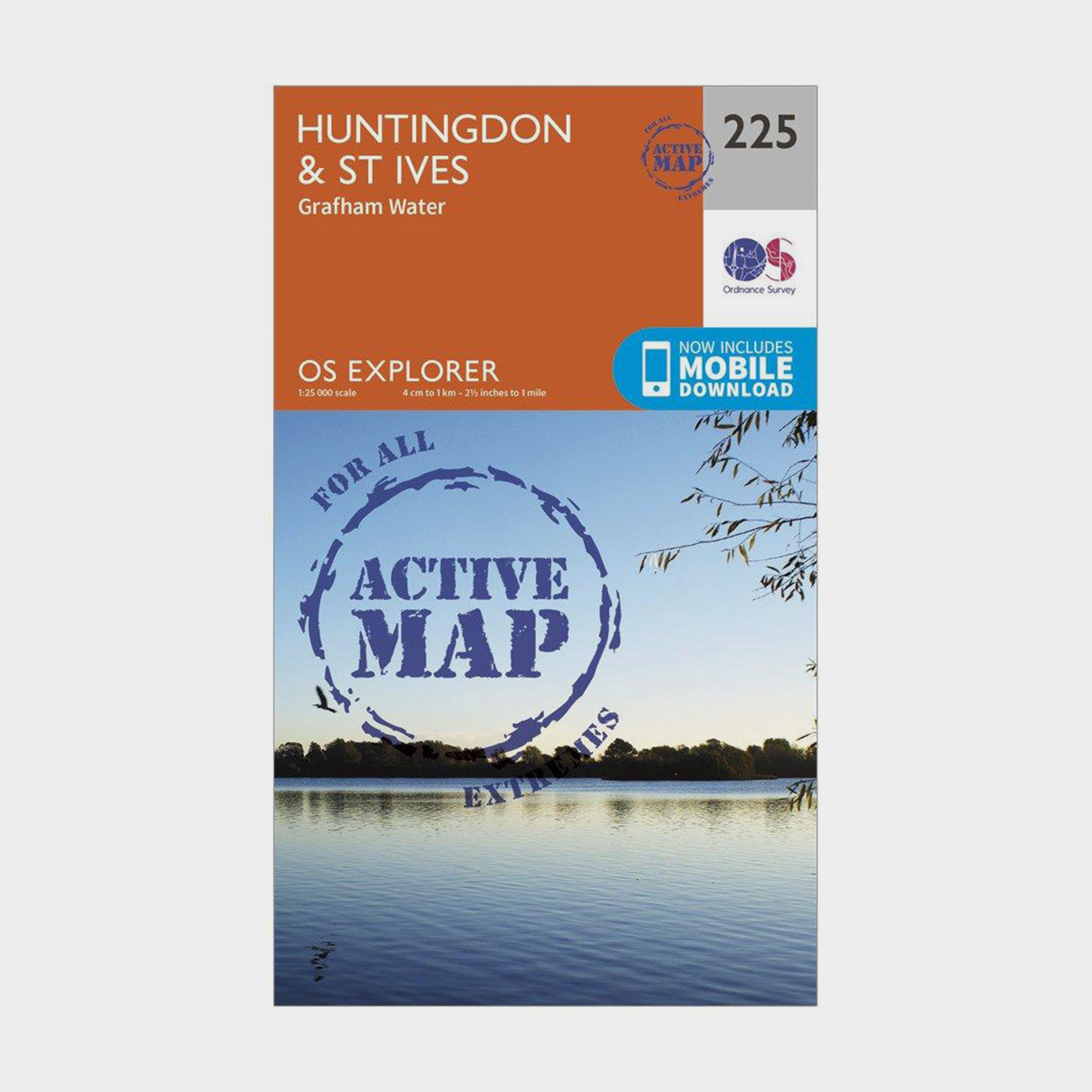 Image of Ordnance Survey Explorer Active 225 Huntingdon & St Ives Map With Digital Version - Orange, Orange