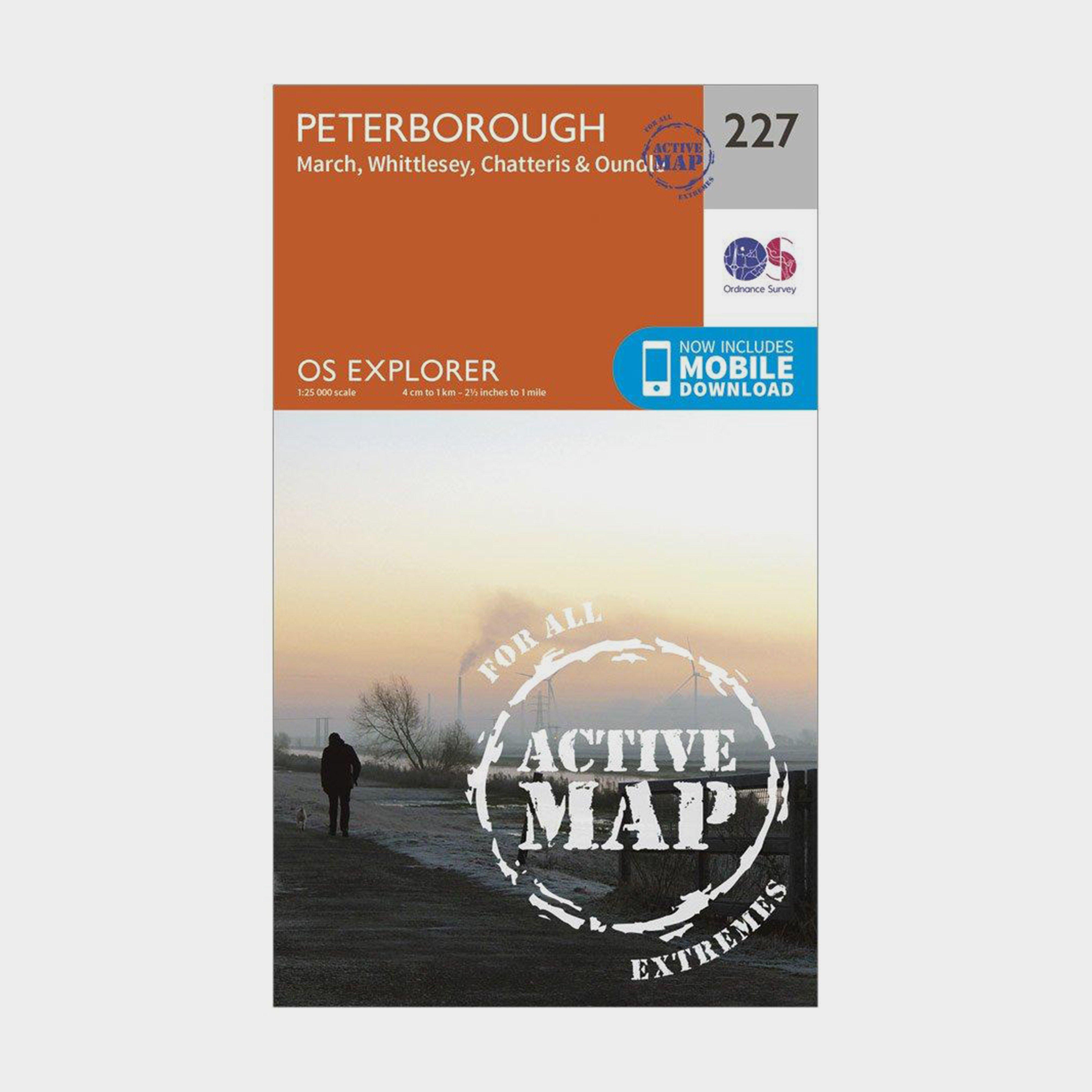 Image of Ordnance Survey Explorer Active 227 Peterborough Map With Digital Version - Orange, Orange
