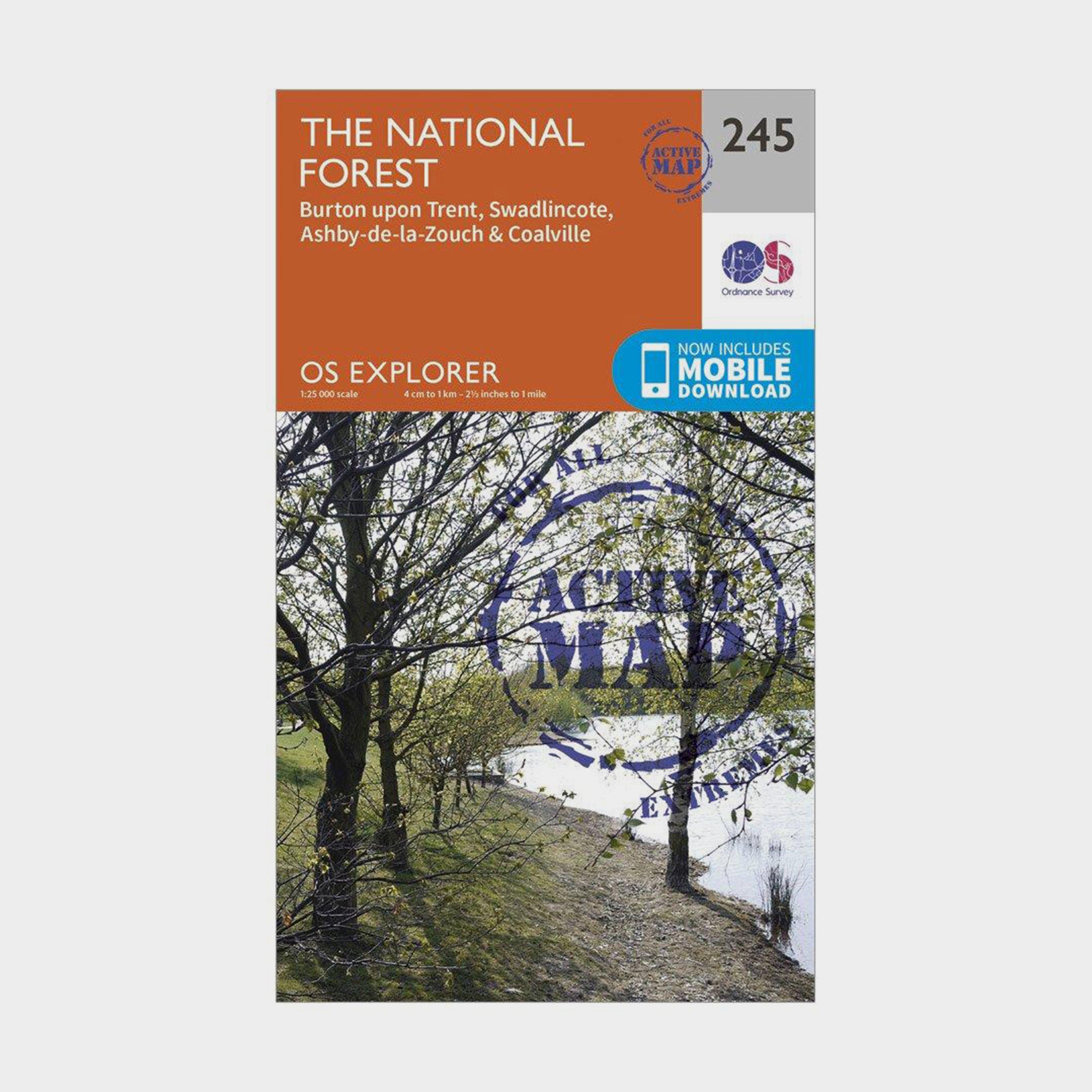 Image of Ordnance Survey Explorer Active 245 The National Forest Map With Digital Version - Orange, Orange