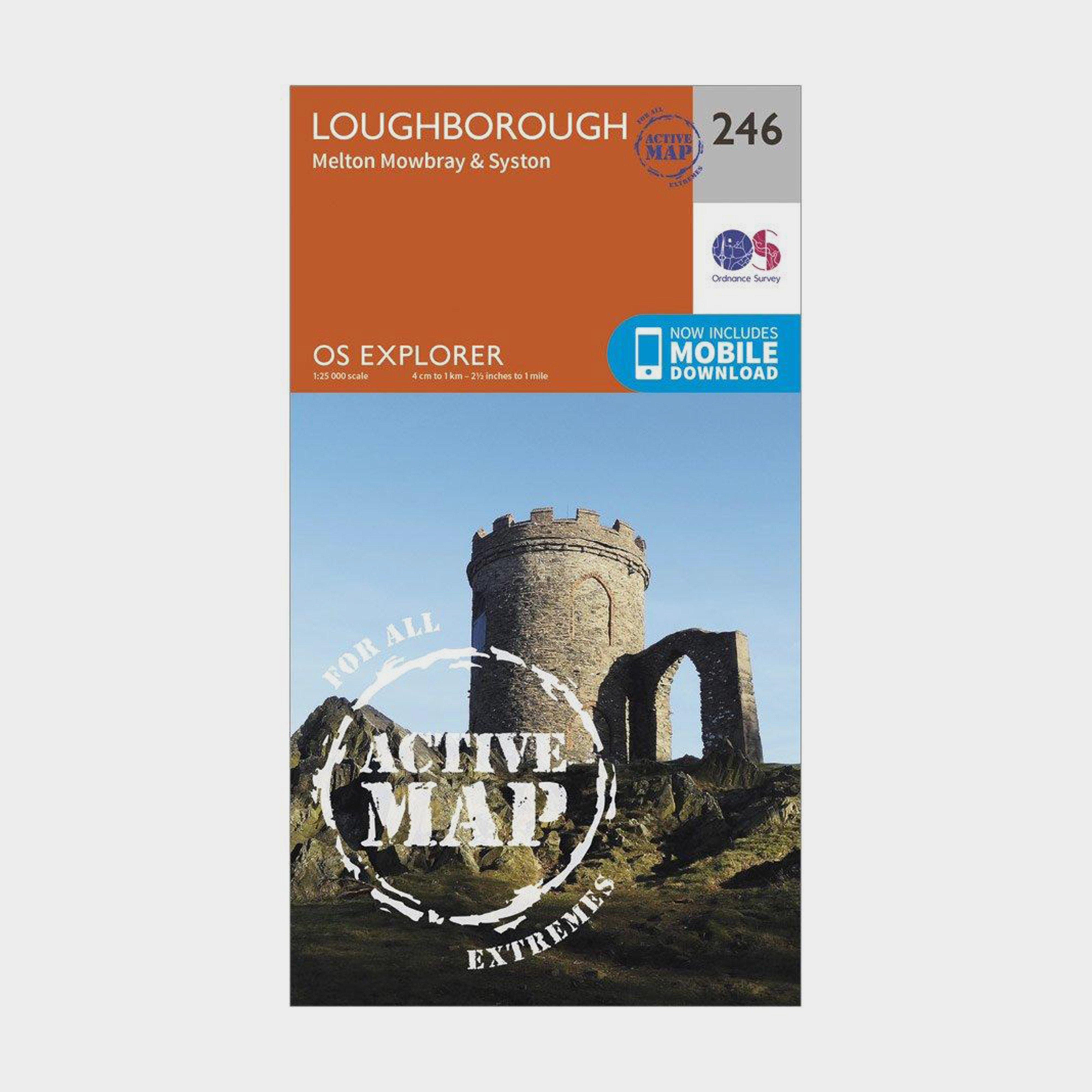 Image of Ordnance Survey Explorer Active 246 Loughborough, Melton Mowbray & Syston Map With Digital Version - Orange, Orange