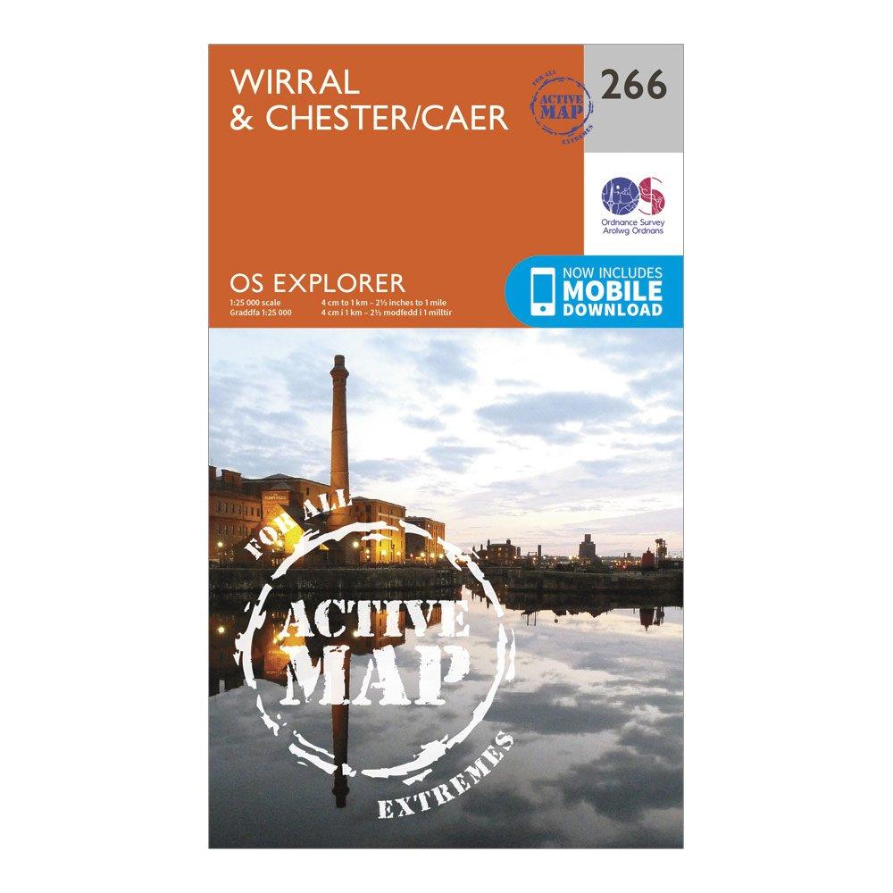 Image of Ordnance Survey Explorer Active 266 Wirral & Chester Map With Digital Version - Orange, Orange