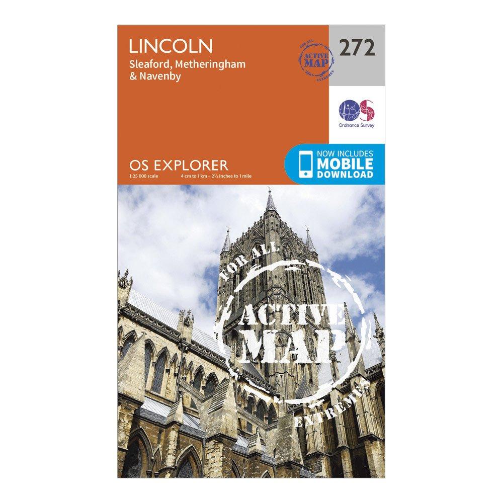 Image of Ordnance Survey Explorer Active 272 Lincoln Map With Digital Version - Orange, Orange