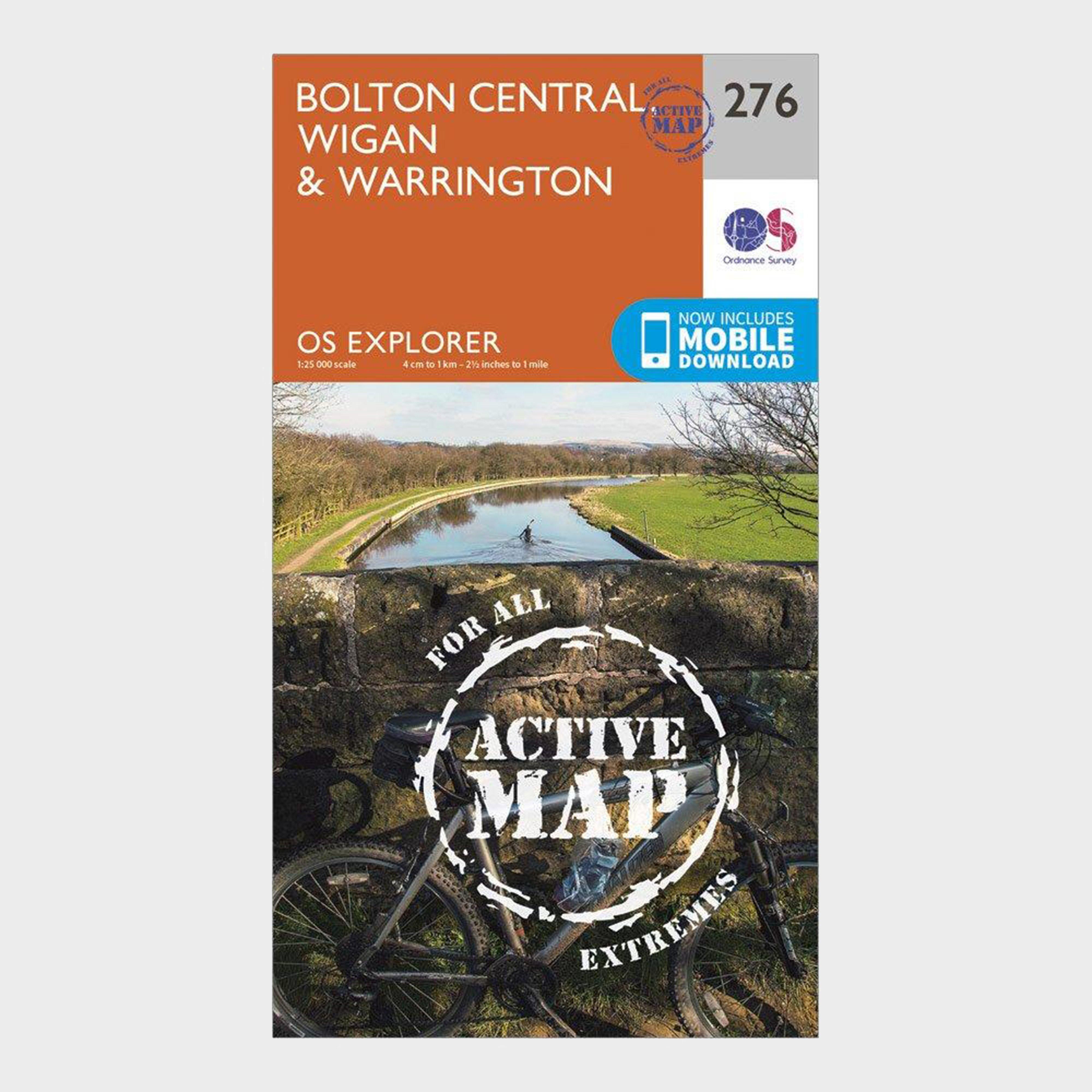 Image of Ordnance Survey Explorer Active 276 Bolton, Wigan & Warrington Map With Digital Version - Orange, Orange