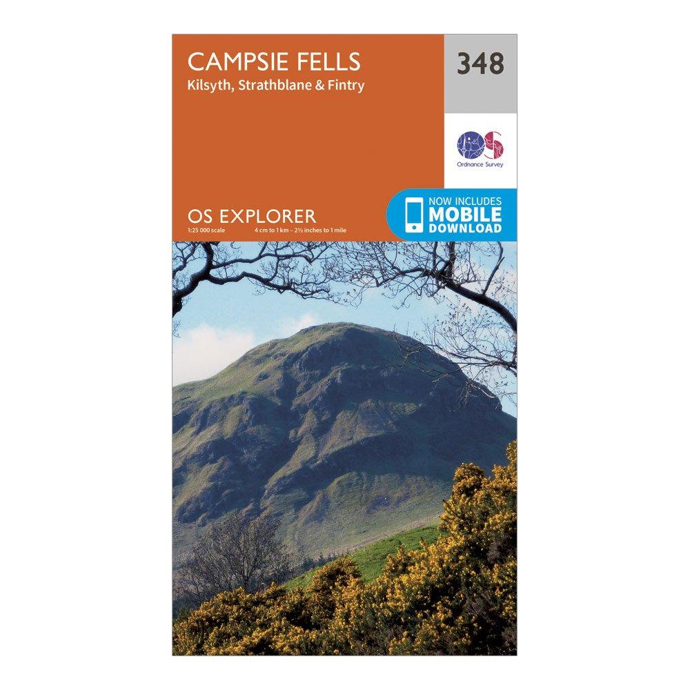 Image of Ordnance Survey Explorer 348 Campsie Fells Map With Digital Version - Orange, Orange