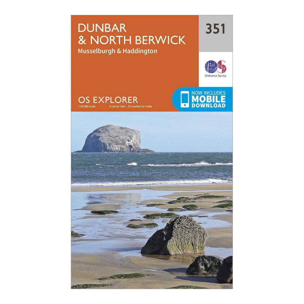 Image of Ordnance Survey Explorer 351 Dunbar & North Berwick Map With Digital Version - Orange, Orange