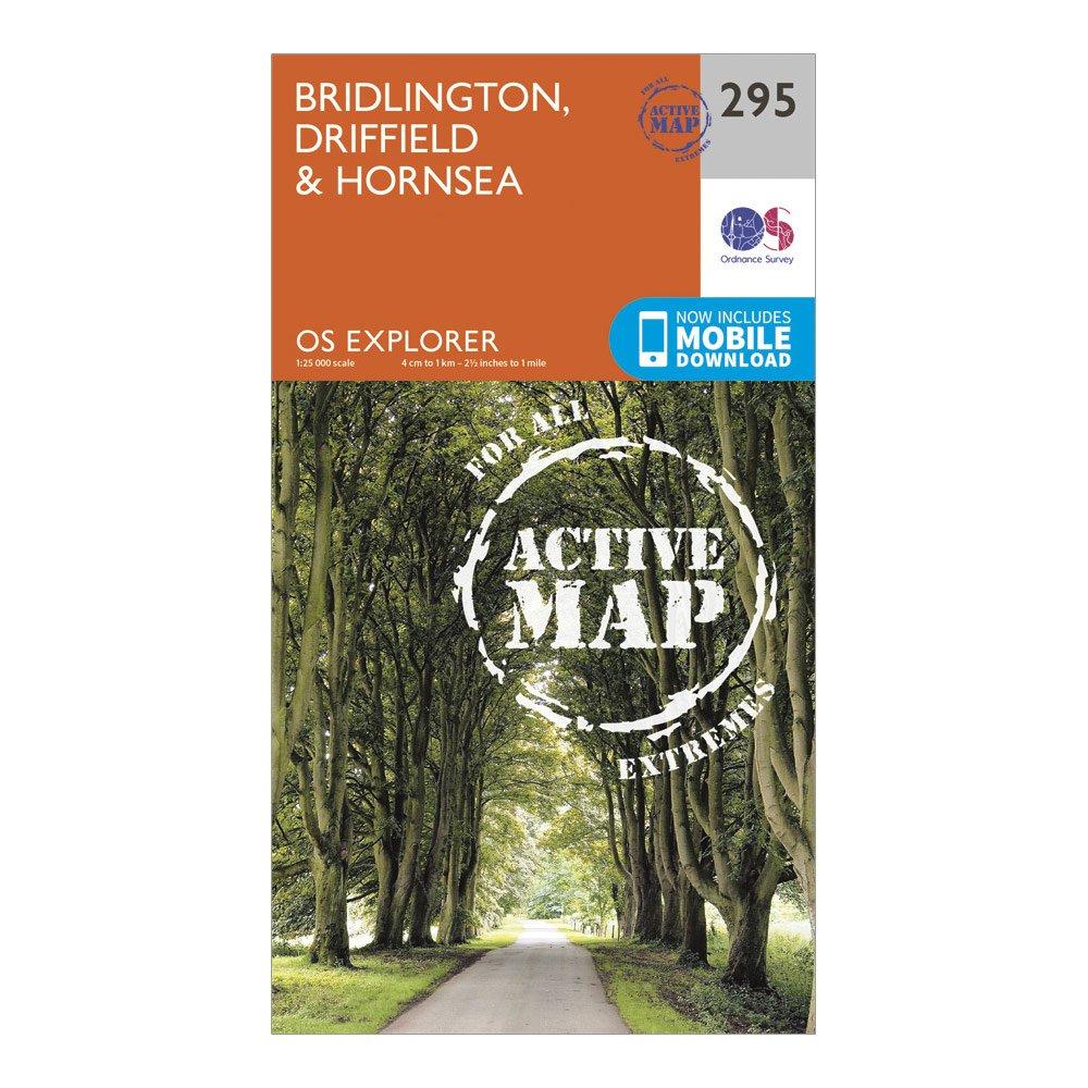 Image of Ordnance Survey Explorer Active 295 Bridlington, Driffield & Hornsea Map With Digital Version - Orange, Orange