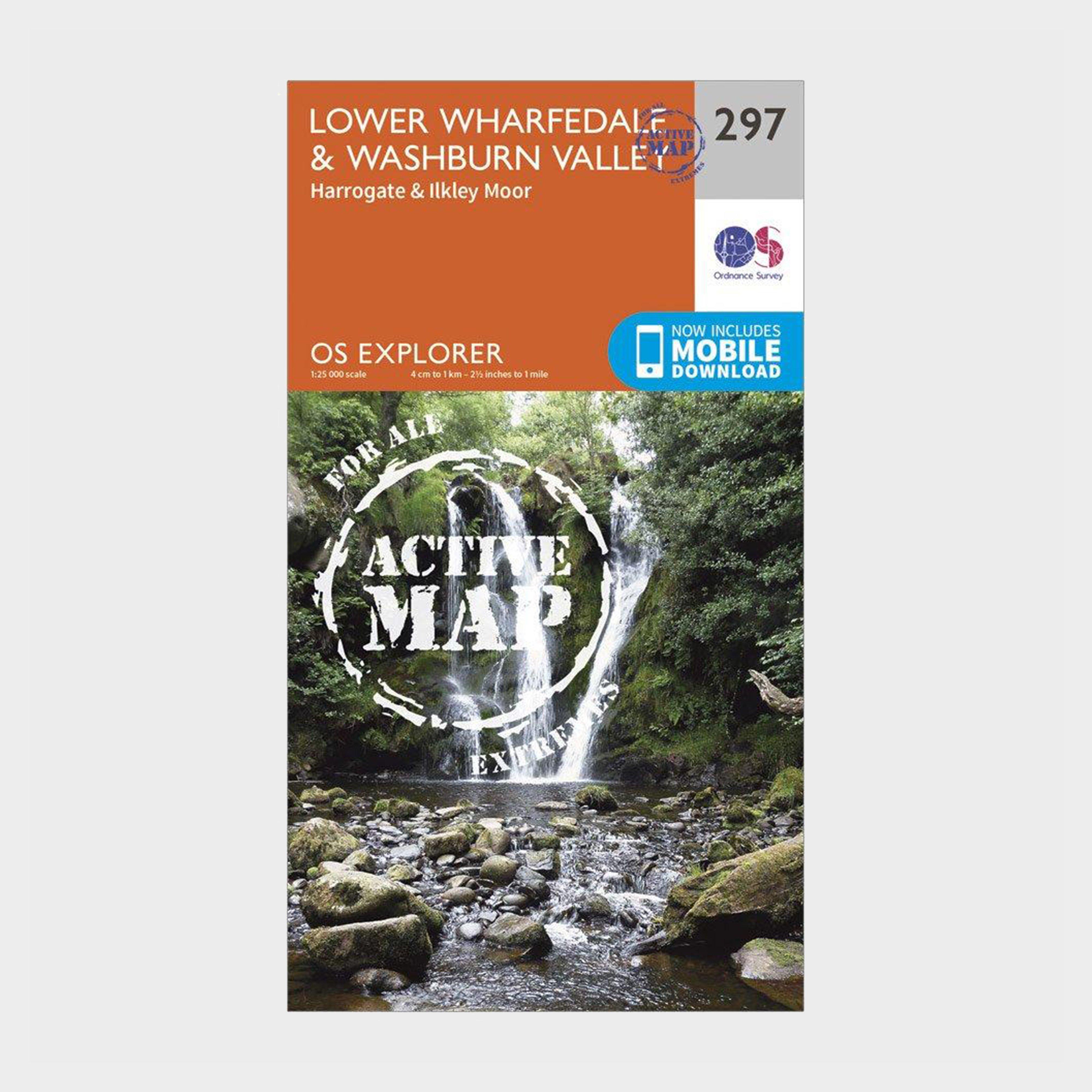 Image of Ordnance Survey Explorer Active 297 Lower Wharfedale & Washburn Valley Map With Digital Version - Orange, Orange