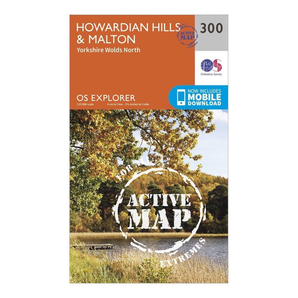 Image of Ordnance Survey Explorer Active 300 Howardian Hills & Malton Map With Digital Version - Orange, Orange