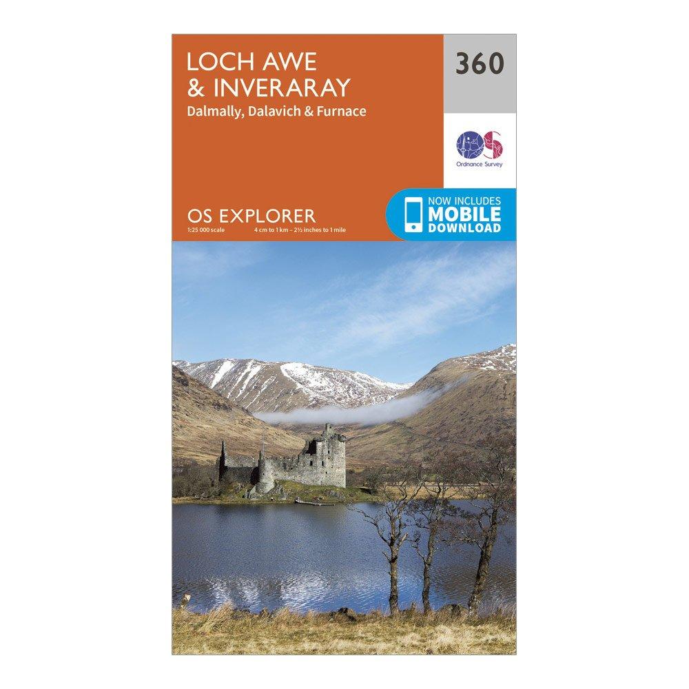 Explorer 360 Loch Awe & Inverarary Map With Digital Version - Orange, Orange