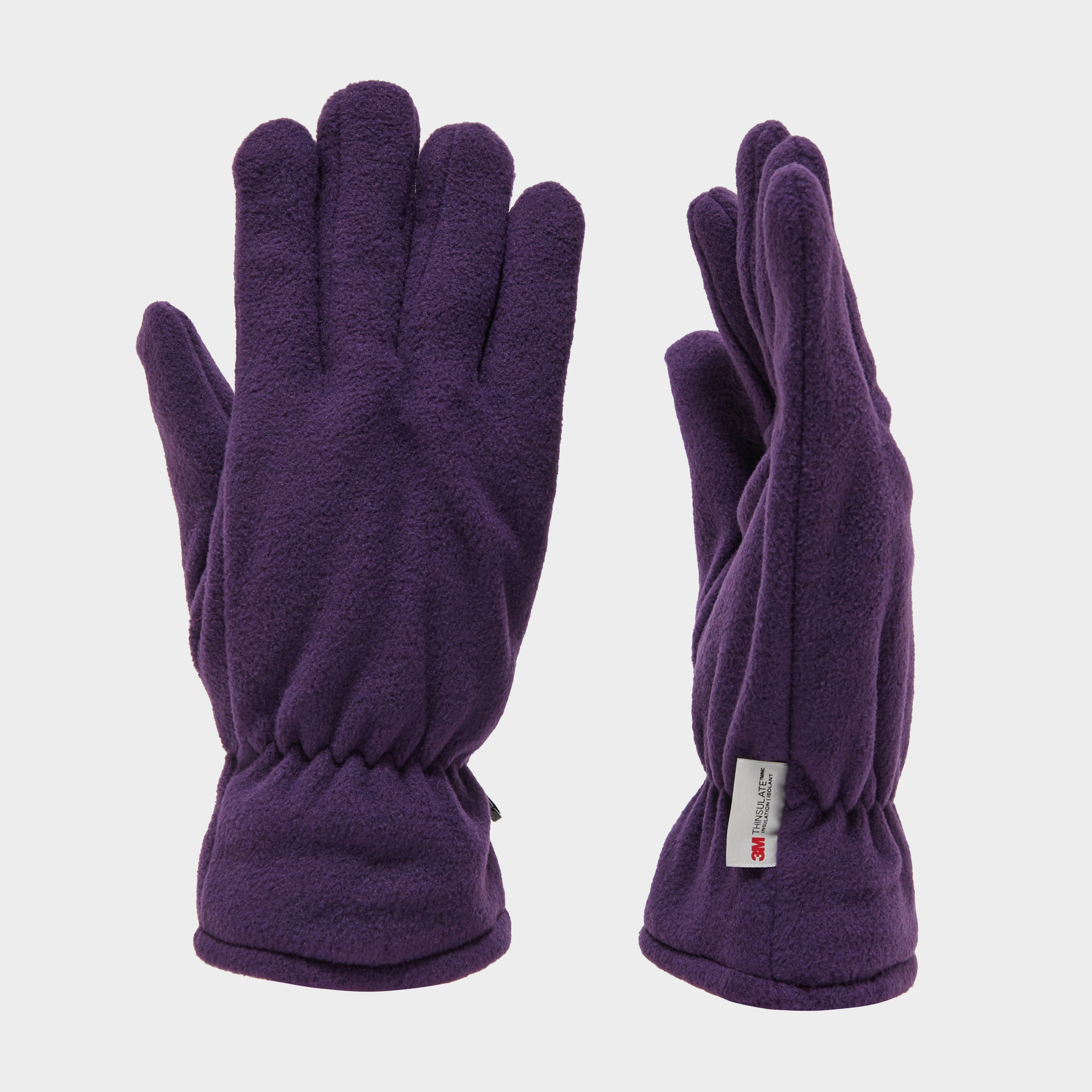 Photos - Winter Gloves & Mittens Thinsulate Double Fleece Gloves - Purple, Purple