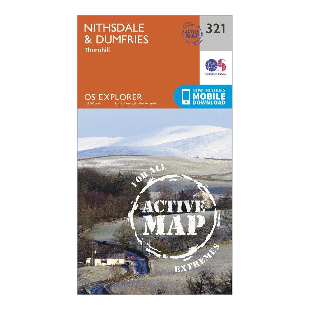 Image of Ordnance Survey Explorer Active 321 Nithsdale & Dumfries Map With Digital Version - Orange, Orange