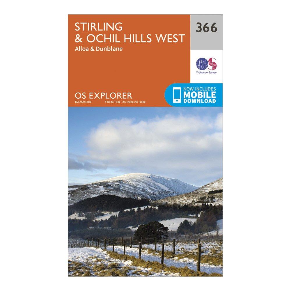 Image of Ordnance Survey Explorer 366 Stirling & Ochil Hills Map With Digital Version - Orange, Orange