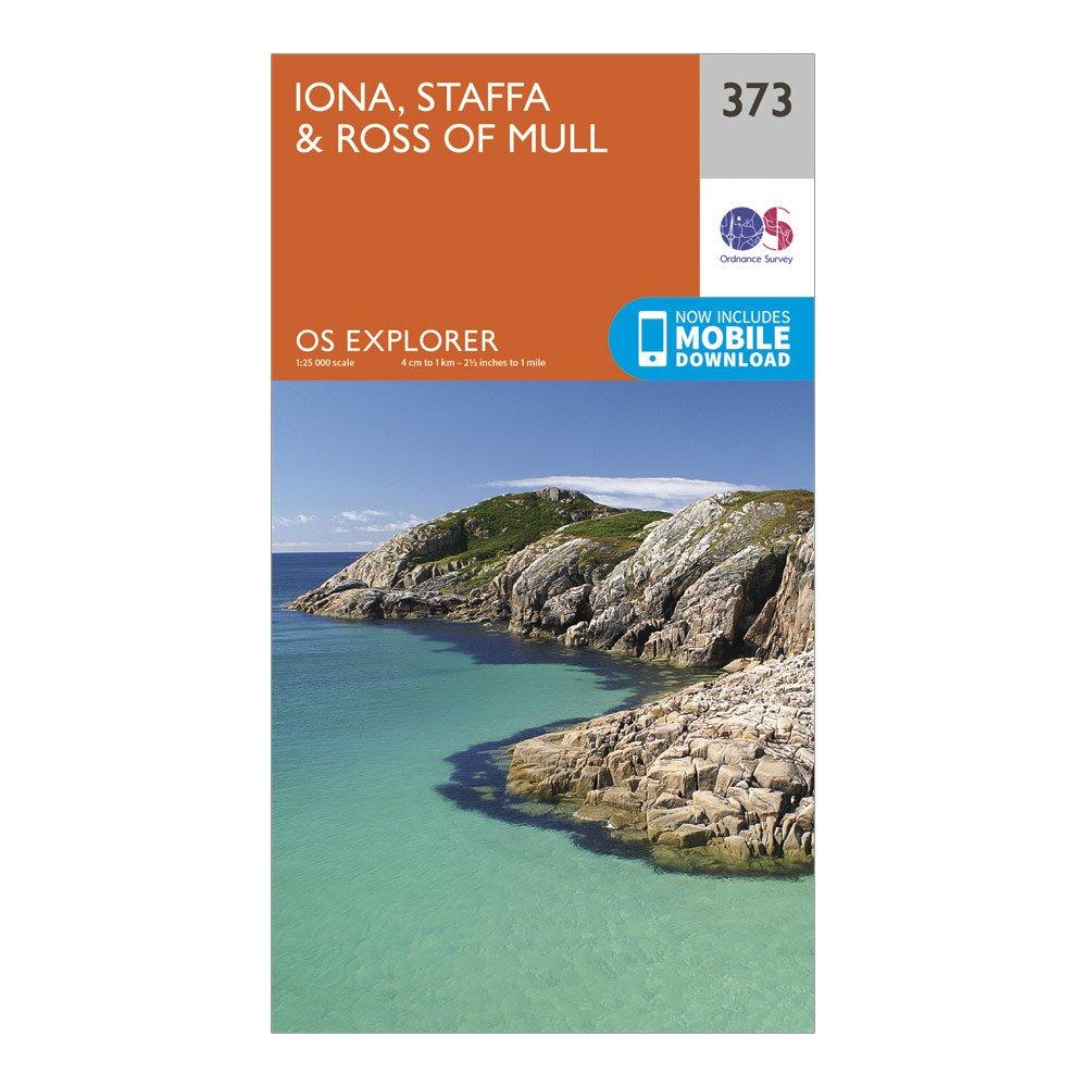 Image of Ordnance Survey Explorer 373 Iona, Staffa & Ross Of Mull Map With Digital Version - Orange, Orange