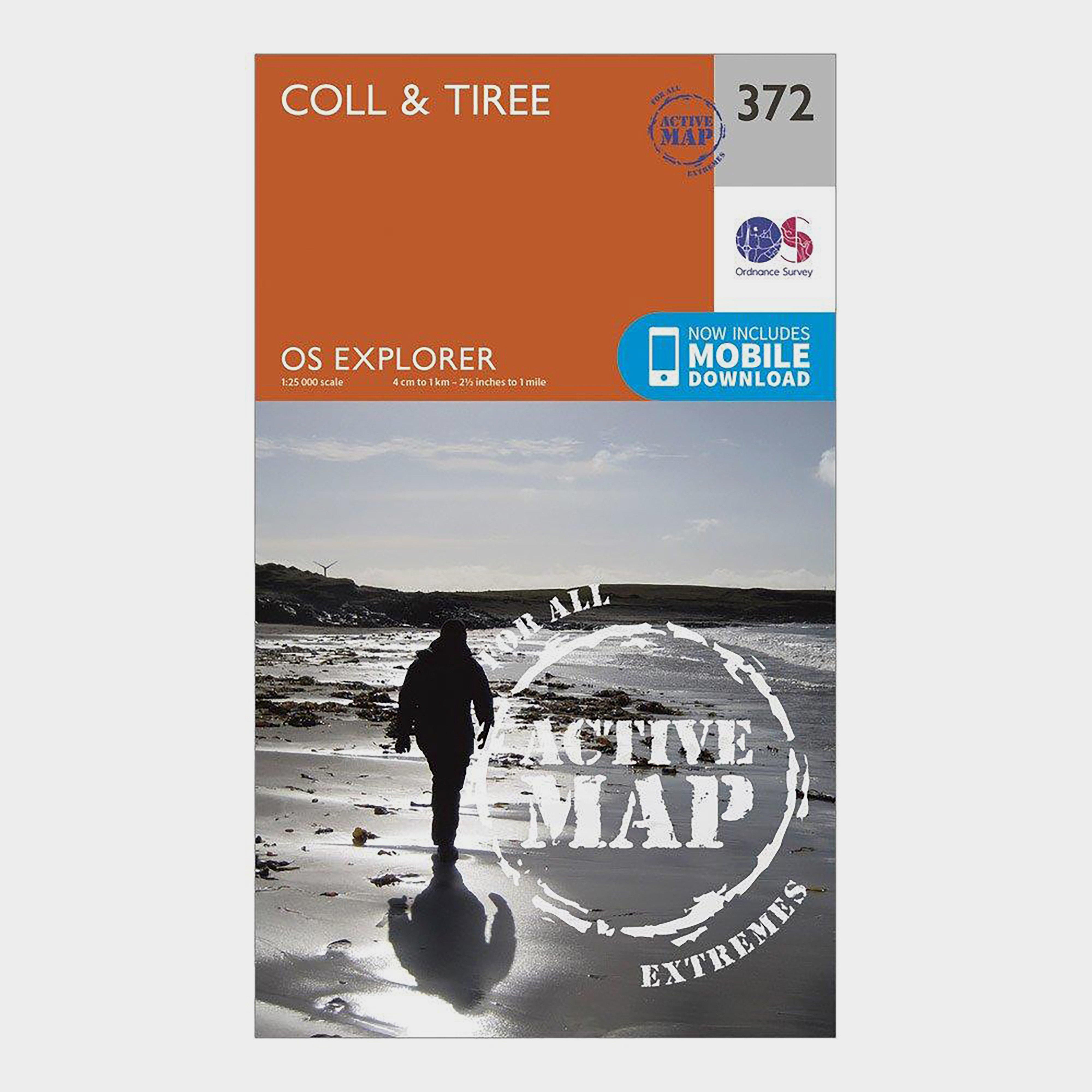 Image of Ordnance Survey Explorer Active 372 Coll & Tiree Map With Digital Version - Orange, Orange