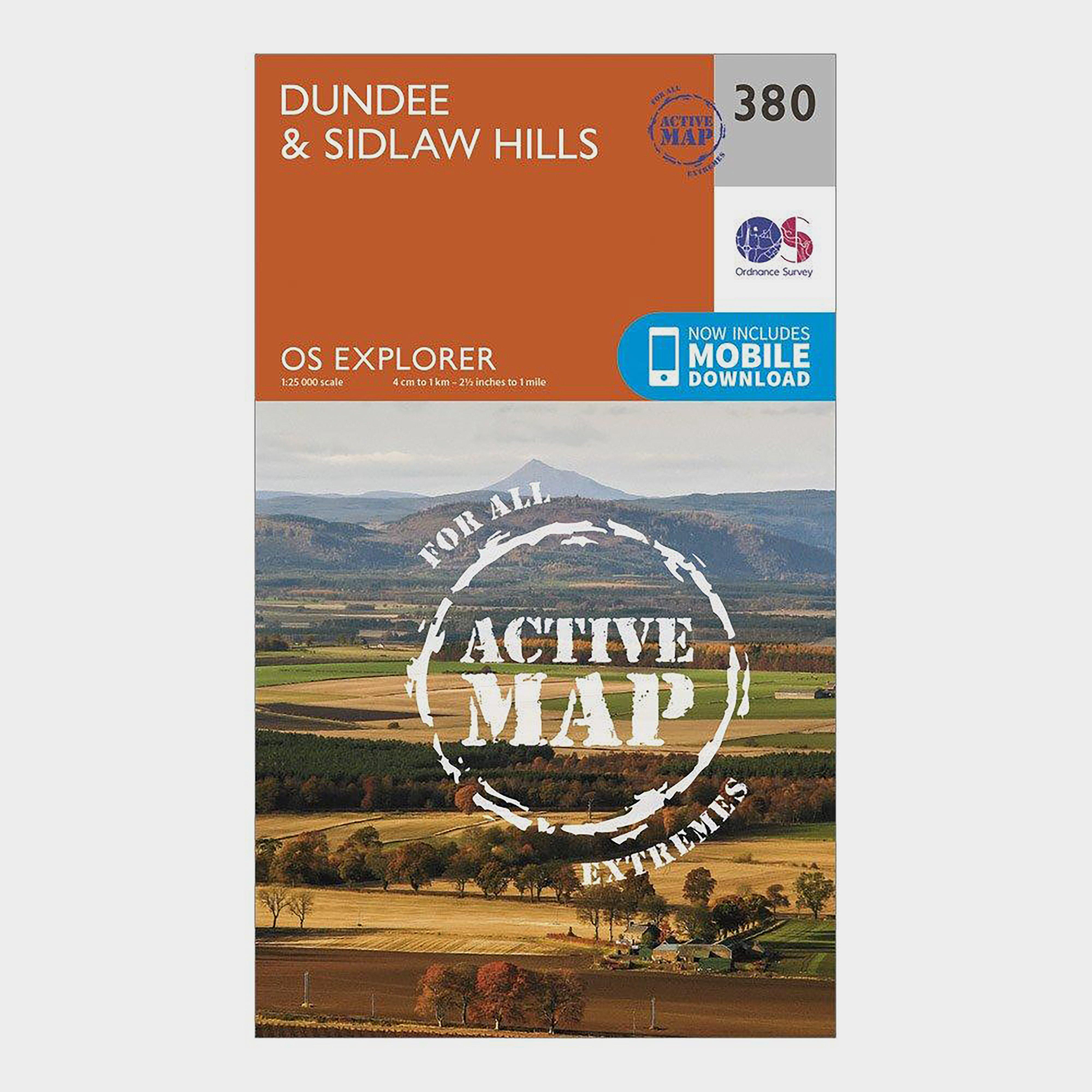 Image of Ordnance Survey Explorer Active 380 Dundee & Sidlaw Hills Map With Digital Version - Orange, Orange