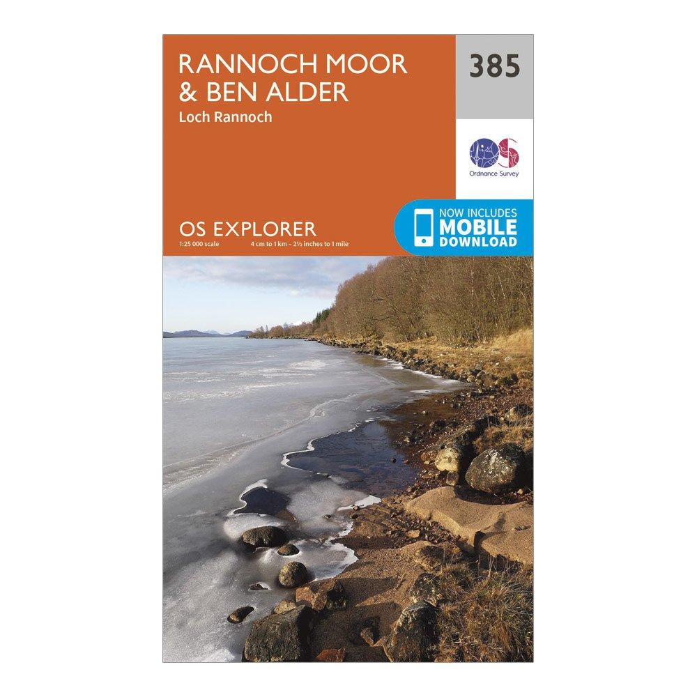Image of Ordnance Survey Explorer 385 Rannoch Moor & Ben Alder Map With Digital Version - Orange, Orange