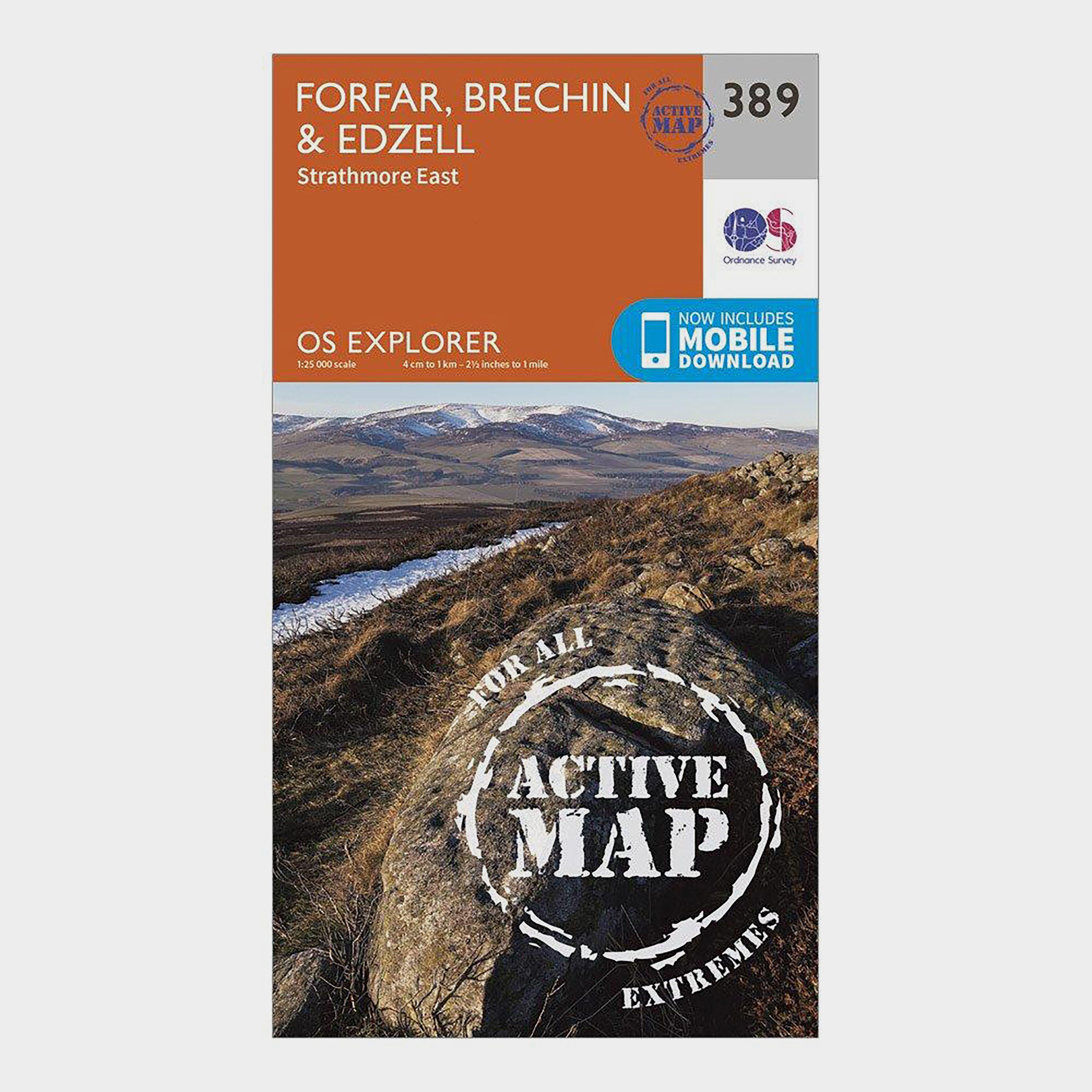 Explorer Active 389 Forfar, Brechin & Edzell Map With Digital Version - Orange, Orange