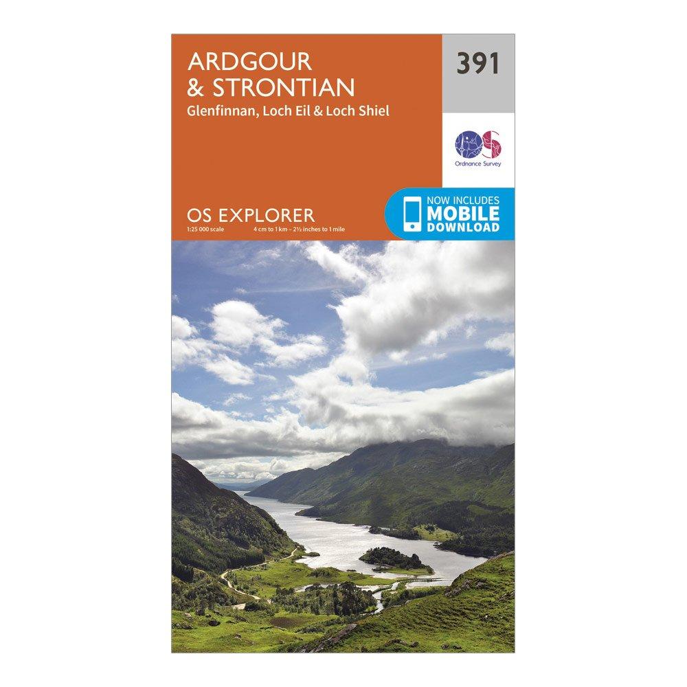 Image of Ordnance Survey Explorer 391 Ardgour & Strontian Map With Digital Version - Orange, Orange