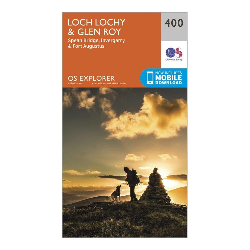 Image of Ordnance Survey Explorer 400 Loch Lochy & Glen Roy Map With Digital Version - Orange, Orange