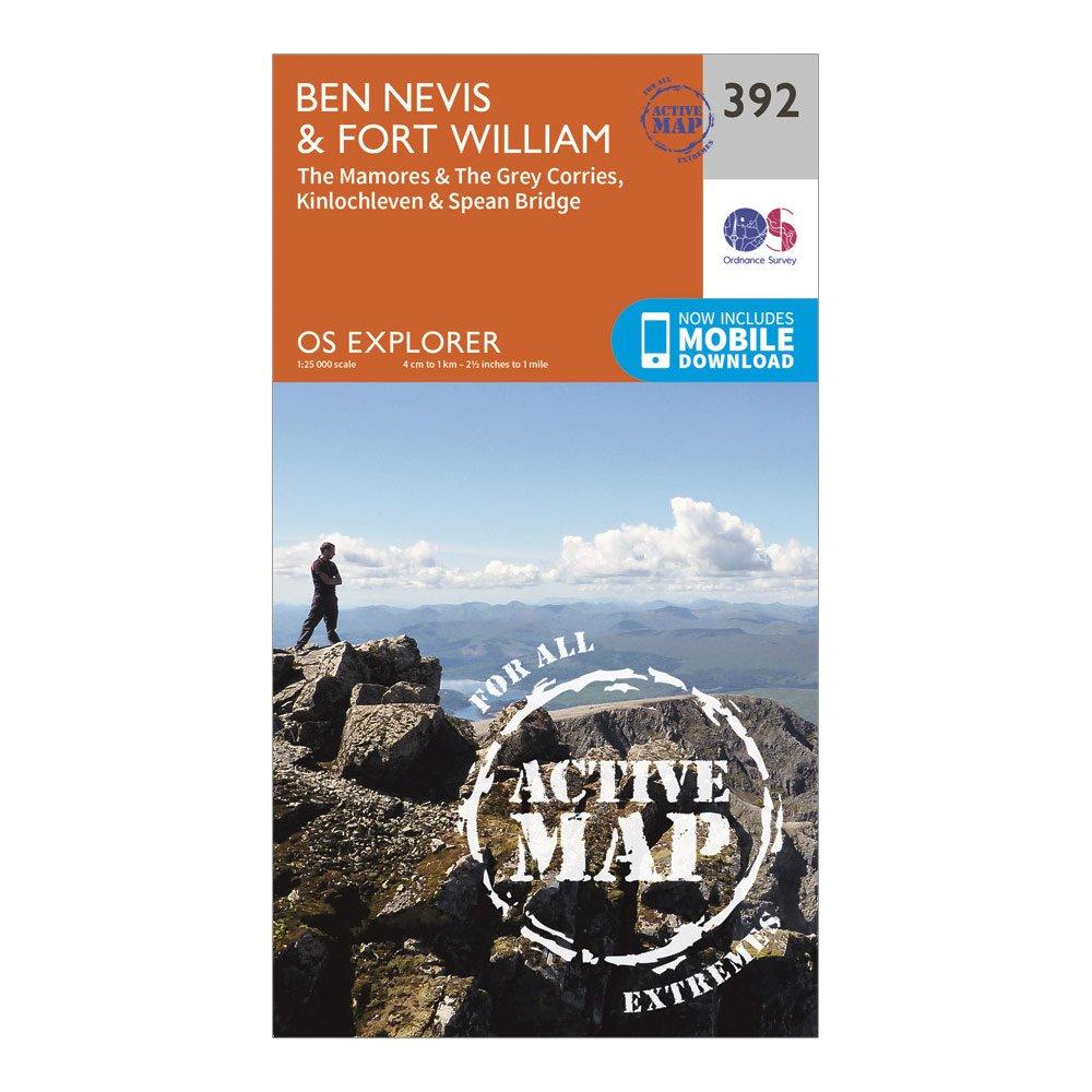 Image of Ordnance Survey Explorer Active 392 Ben Nevis Map With Digital Version, D