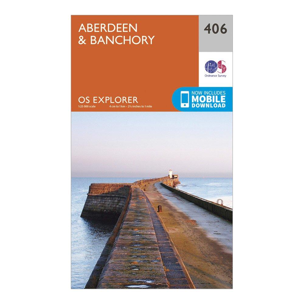 Image of Ordnance Survey Explorer 406 Aberdeen & Banchory Map With Digital Version - Orange, Orange
