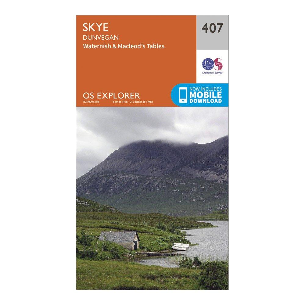 Image of Ordnance Survey Explorer 407 Skye - Dunvegan Map With Digital Version - Orange, Orange