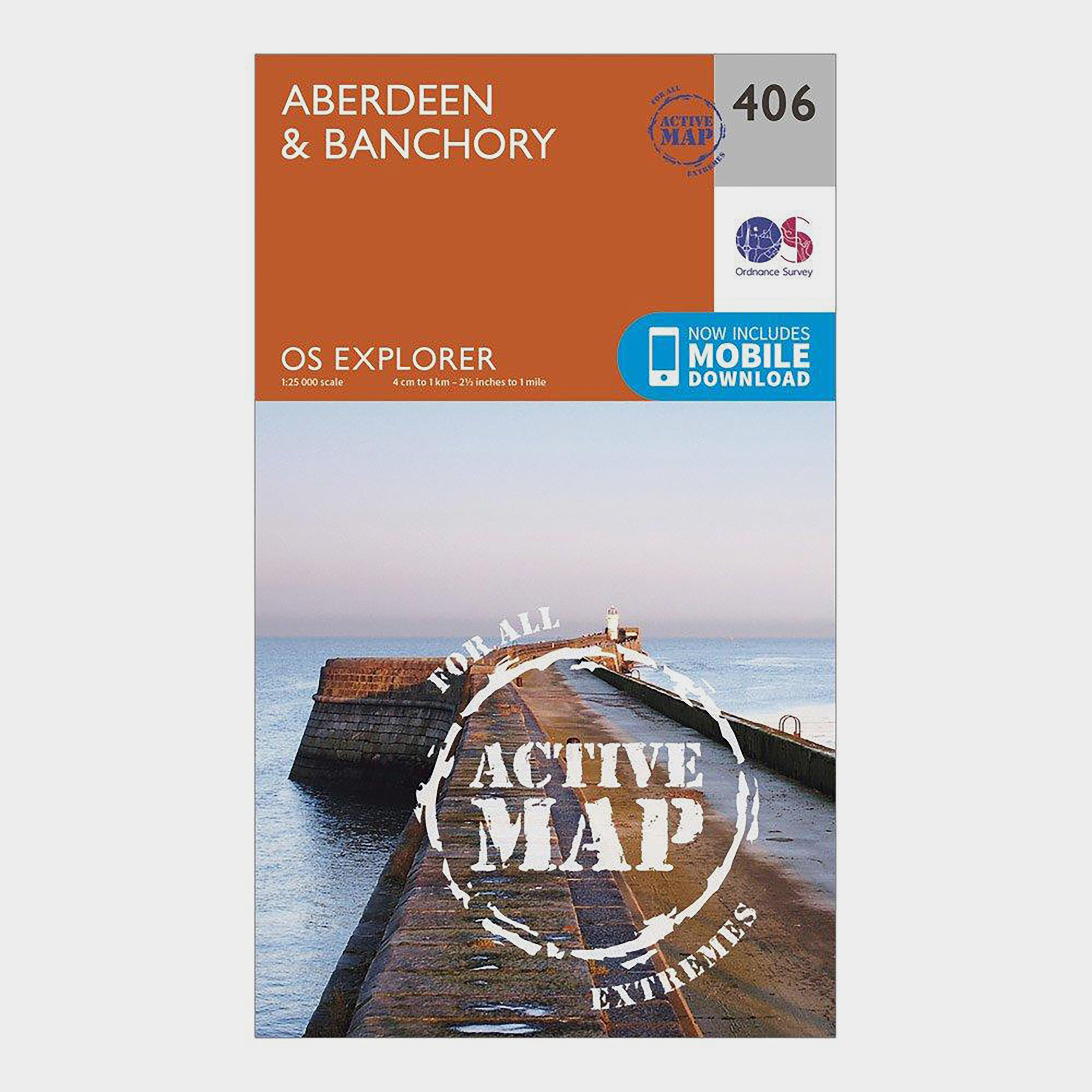 Image of Ordnance Survey Explorer Active 406 Aberdeen & Banchory Map With Digital Version - Orange, Orange