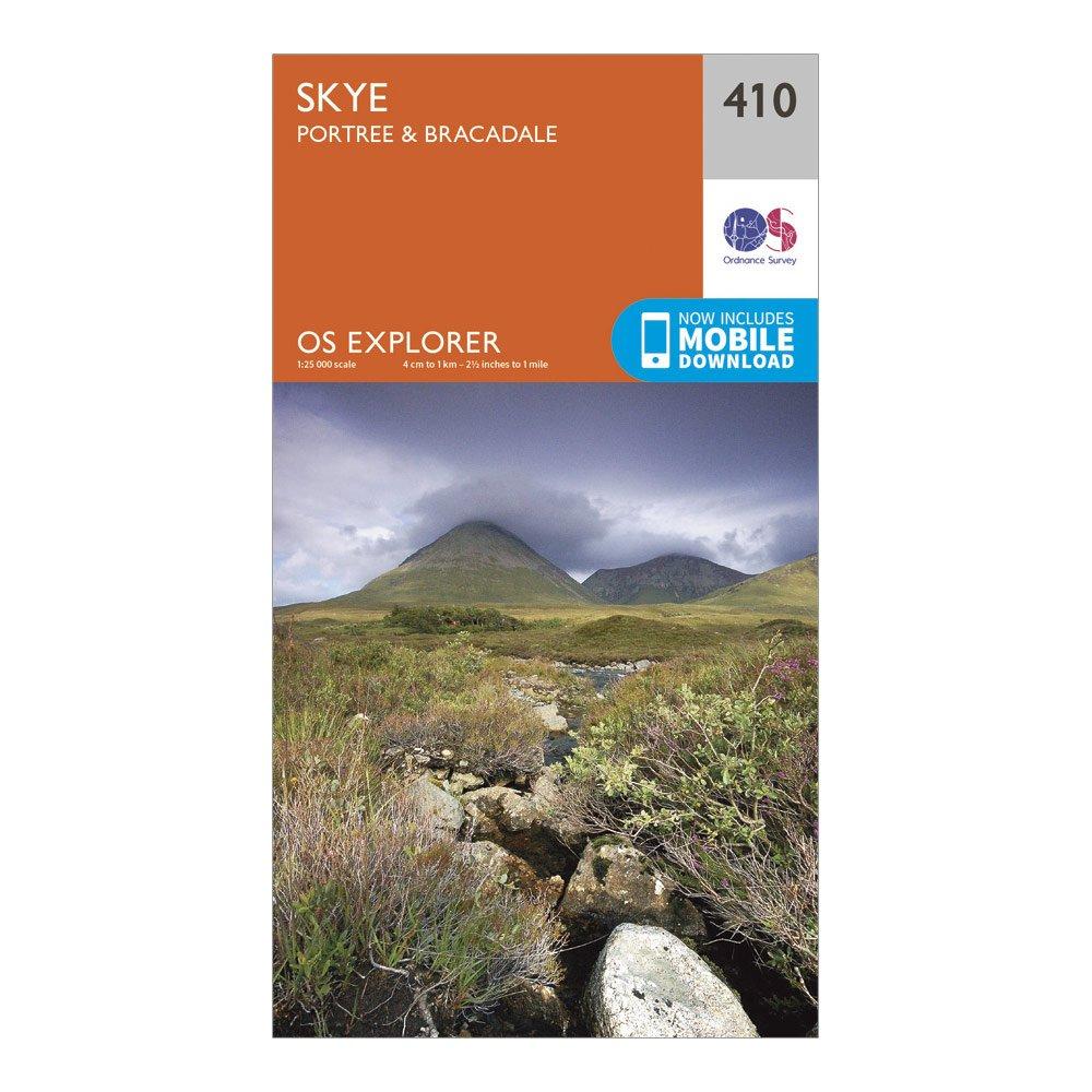 Image of Ordnance Survey Explorer 410 Skye - Portree & Bracadale Map With Digital Version - Orange, Orange