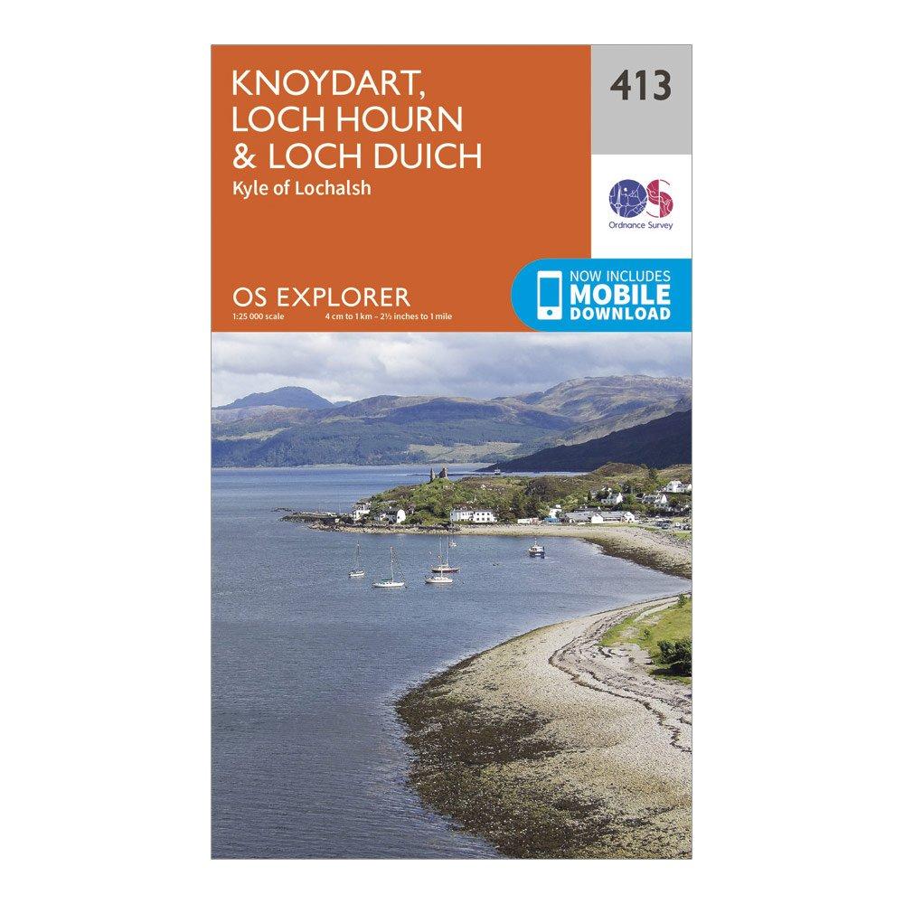 Image of Ordnance Survey Explorer 413 Knoydart, Loch Hourn & Loch Duich Map With Digital Version - Orange, Orange