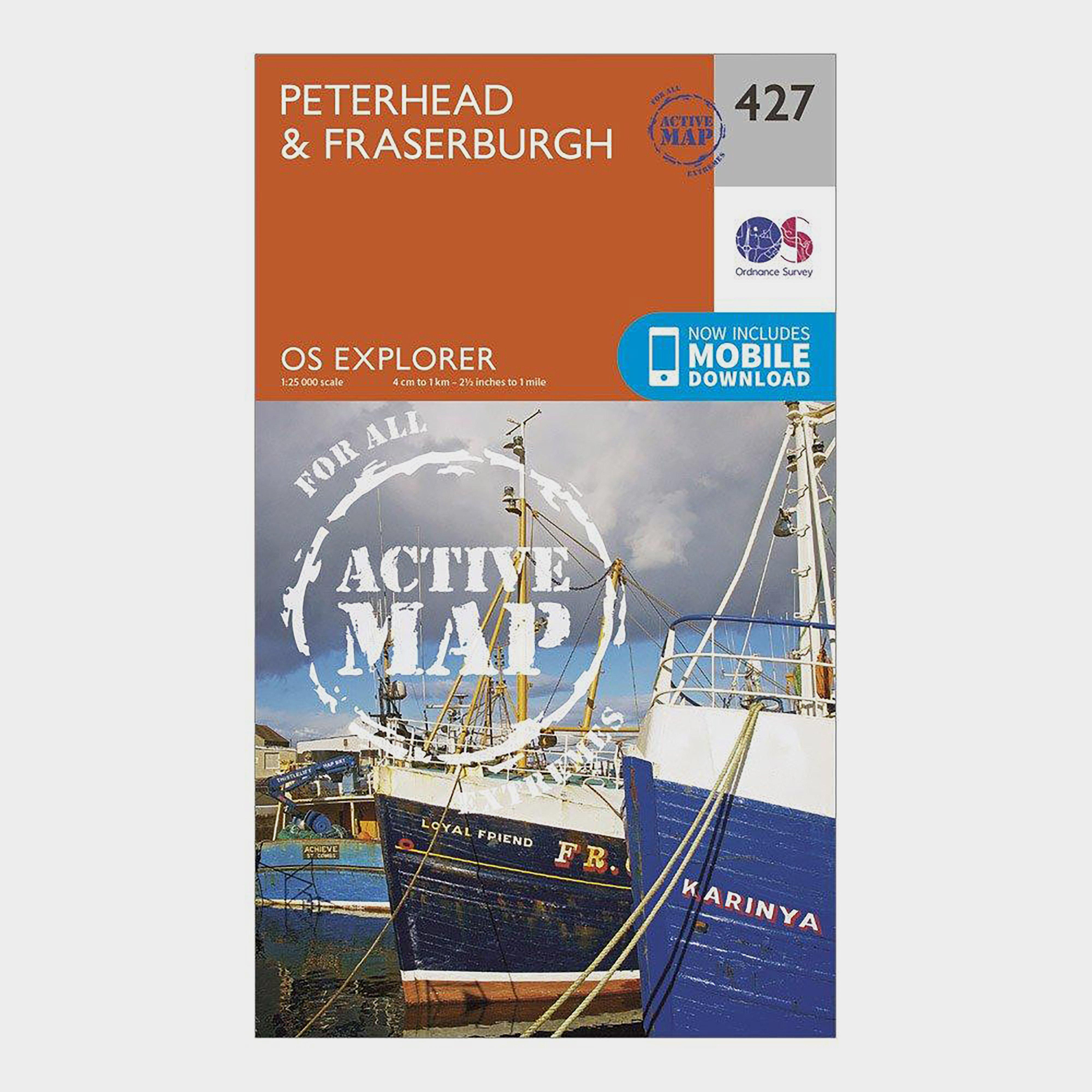 Explorer Active 427 Peterhead & Fraserburgh Map With Digital Version - Orange, Orange