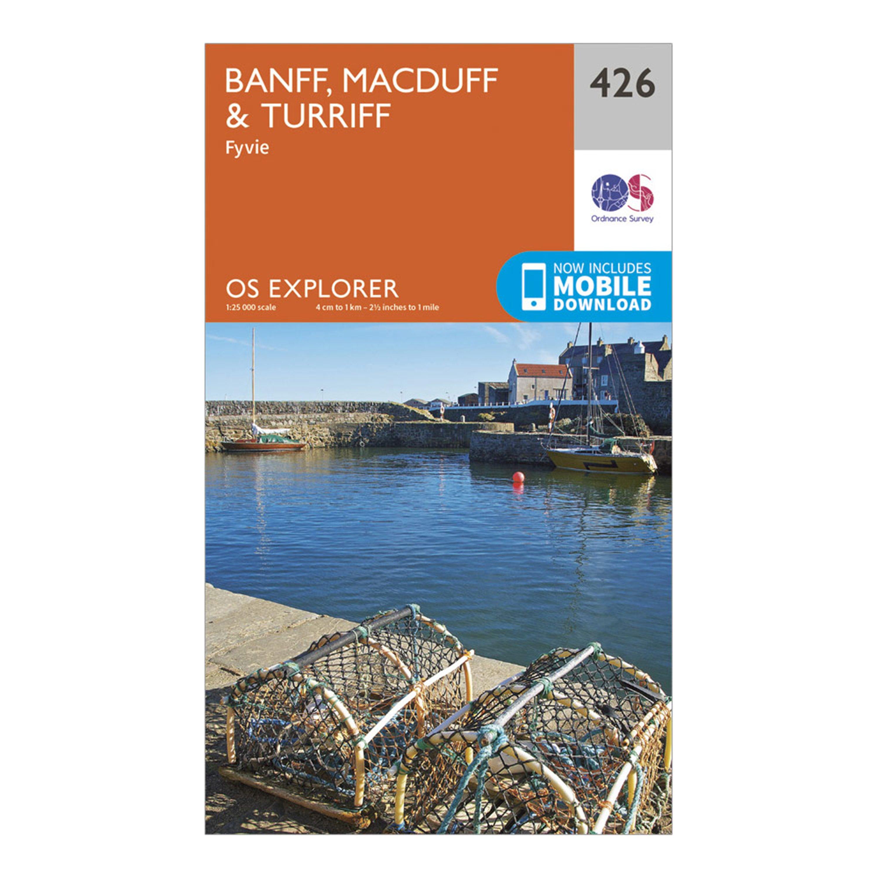 Image of Ordnance Survey Explorer 426 Banff, Macduff & Turriff Map With Digital Version - Orange, Orange