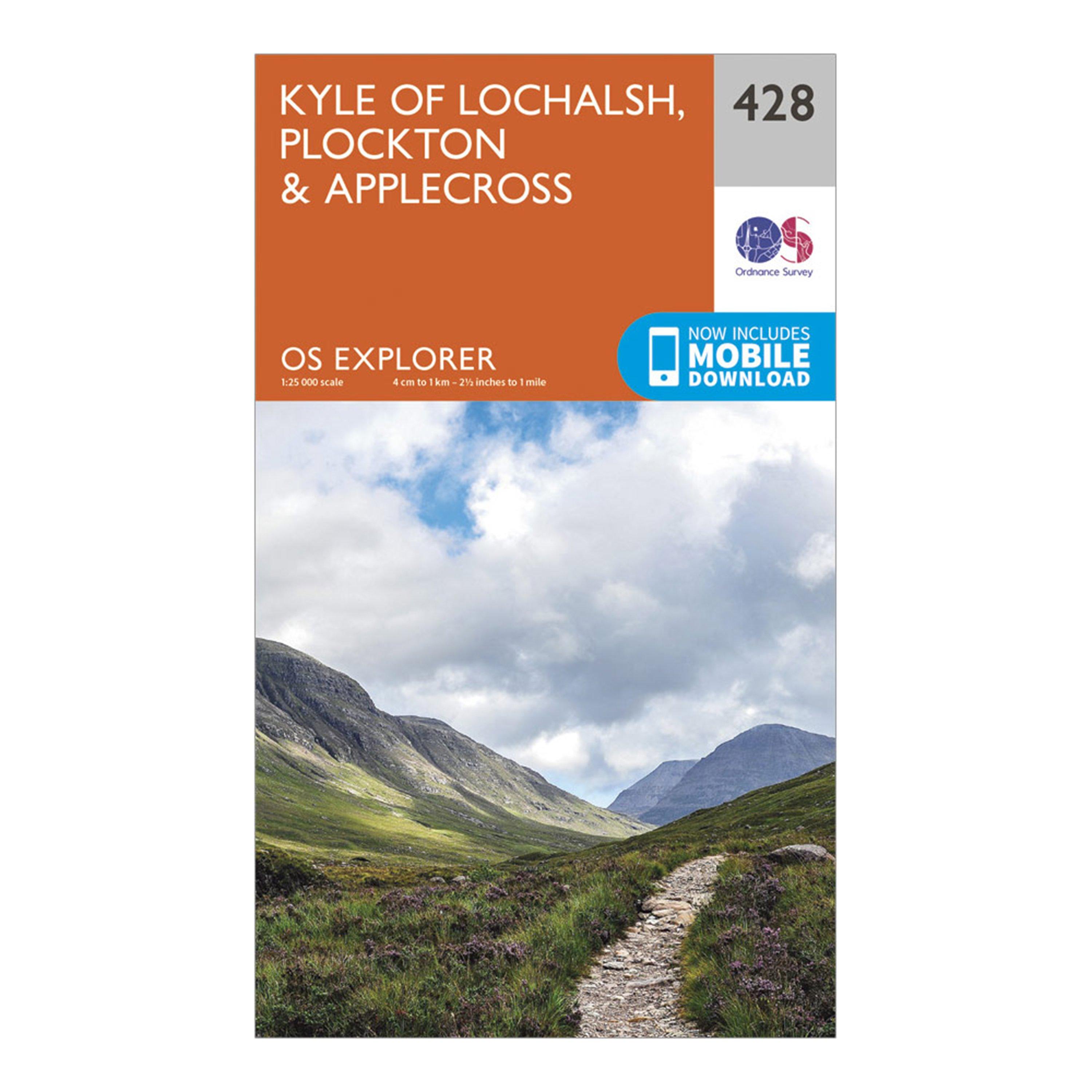 Image of Ordnance Survey Explorer 428 Kyle Of Lochalsh, Plockton & Applecross Map With Digital Version - Orange, Orange