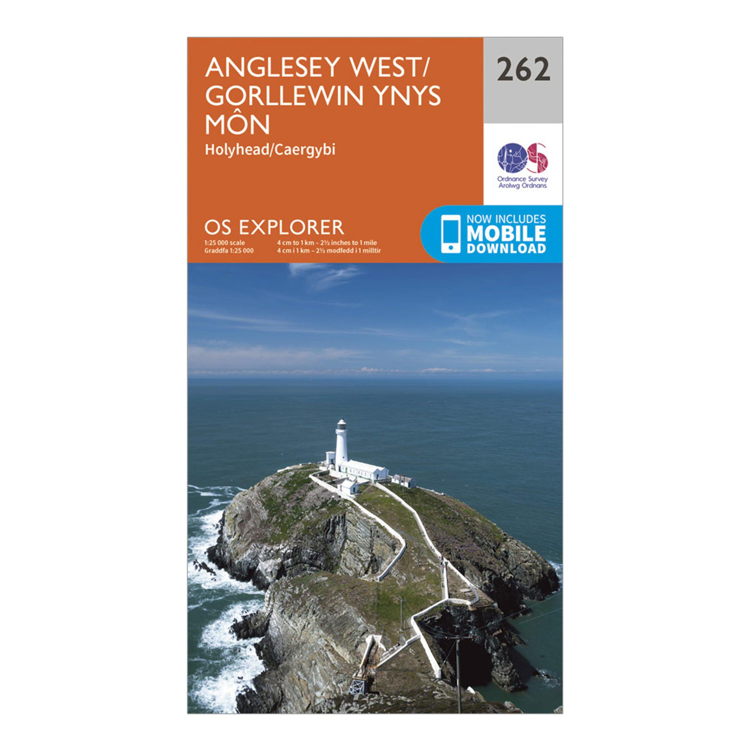 Image of Ordnance Survey Explorer 262 Anglesey West Map With Digital Version - Orange, Orange