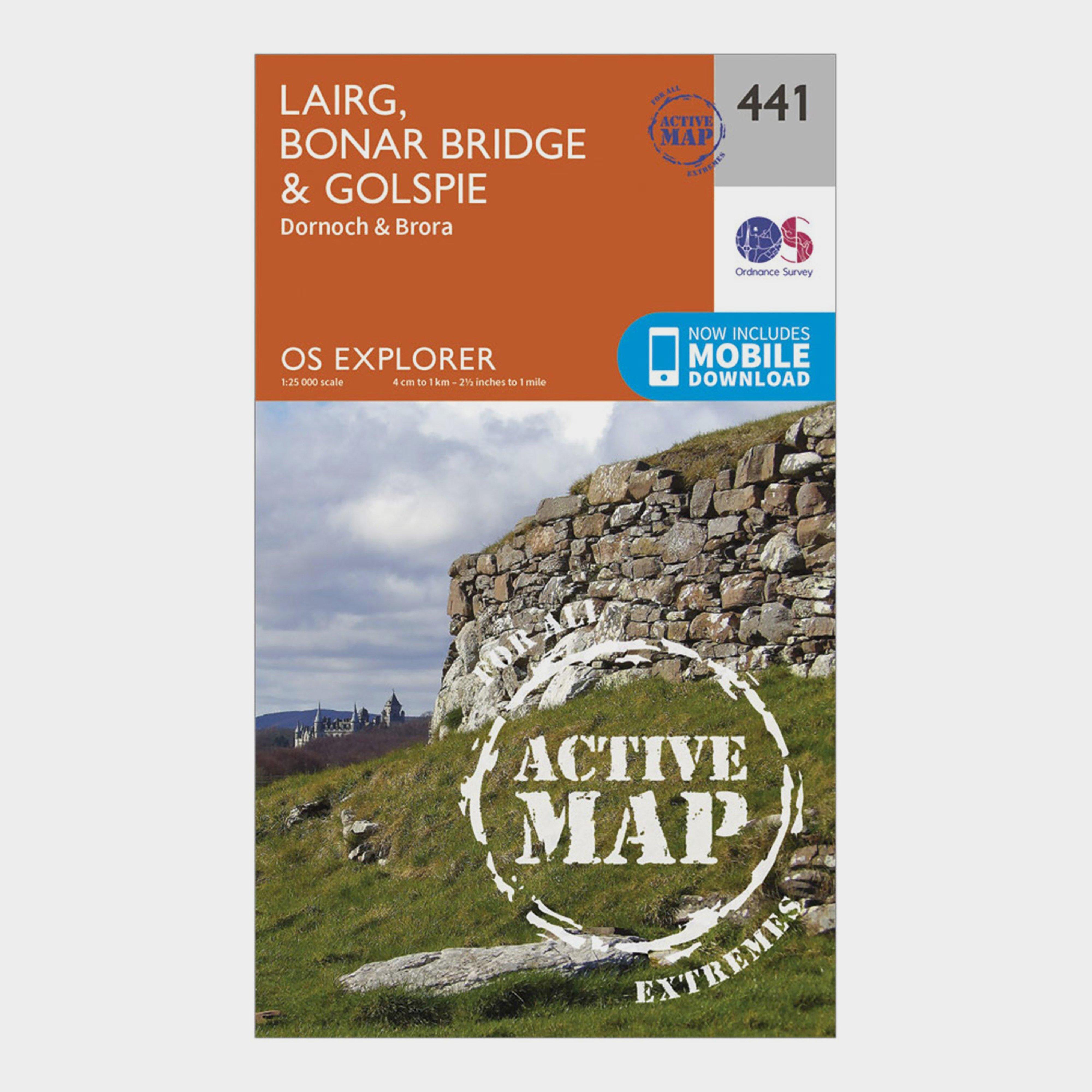 Explorer Active 441 Lairg, Bonar Bridge & Golspie Map With Digital Version - Orange, Orange