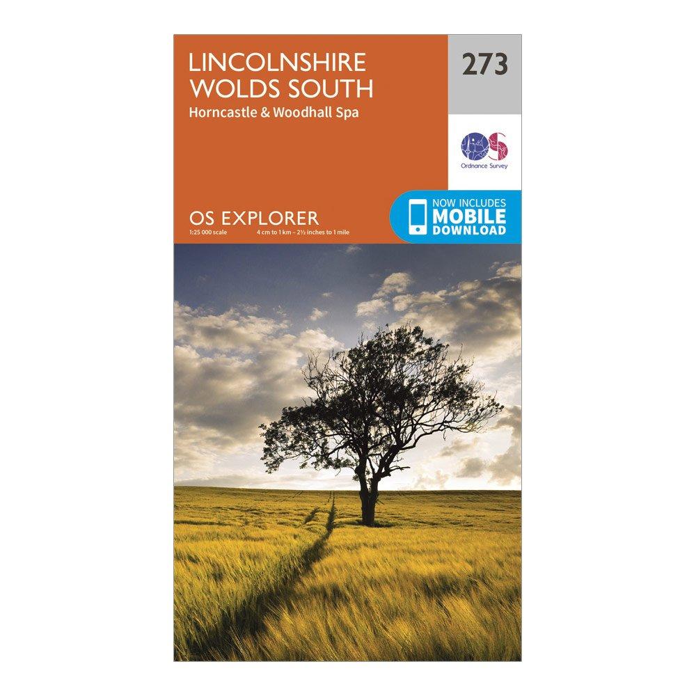 Image of Ordnance Survey Explorer 273 Lincolnshire Wolds South Map With Digital Version - Orange, Orange