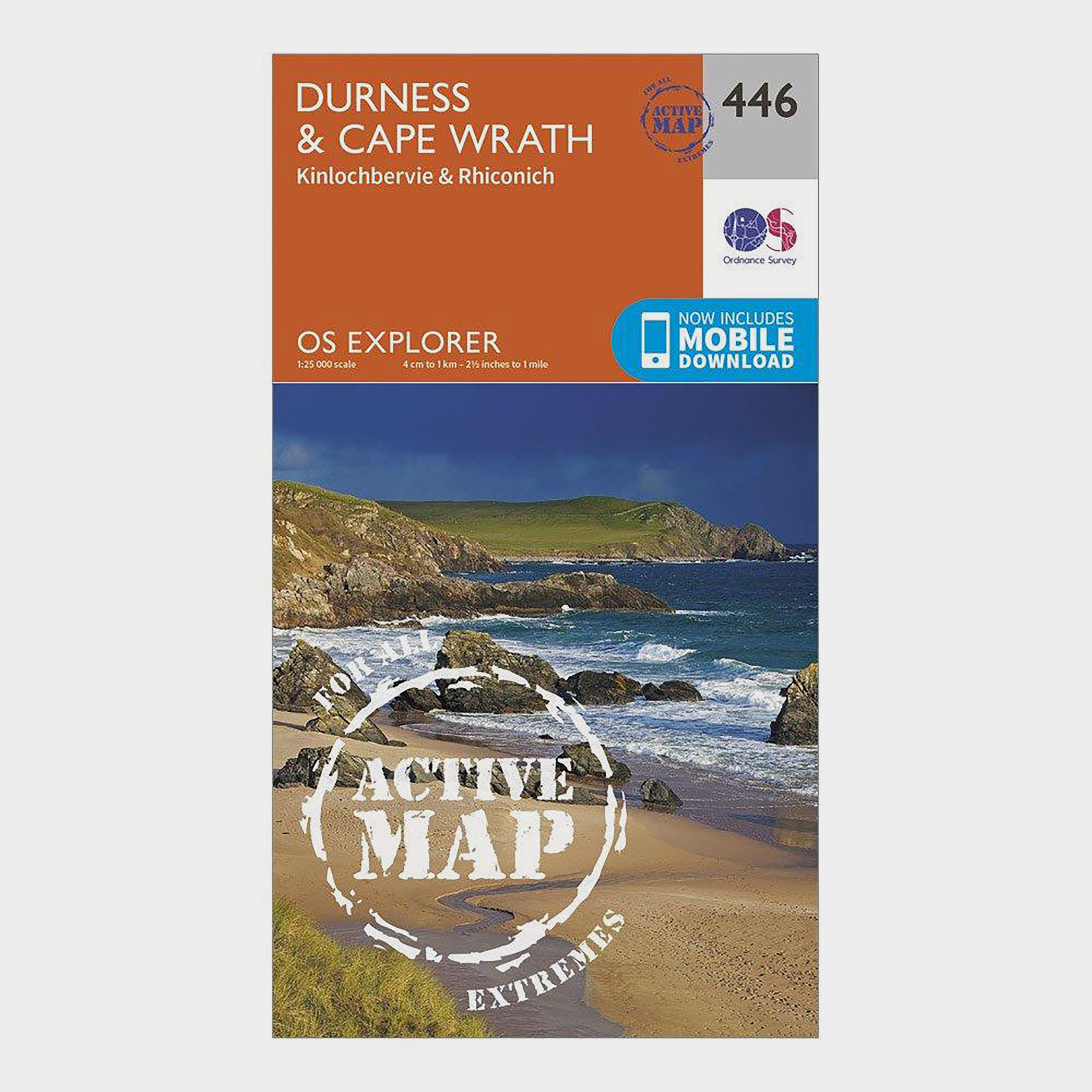 Image of Ordnance Survey Explorer Active 446 Durness & Cape Wrath Map With Digital Version - Orange, Orange