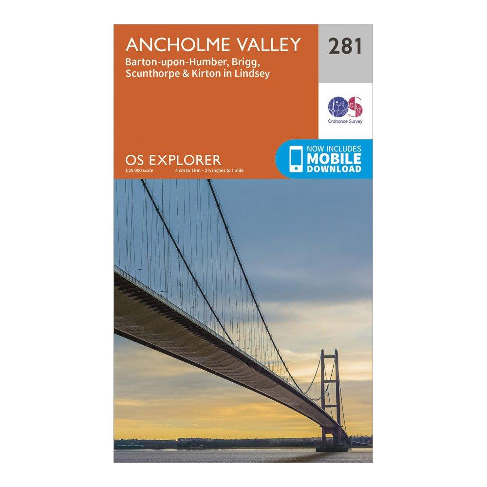 Image of Ordnance Survey Explorer 281 Ancholme Valley Map With Digital Version - Orange, Orange
