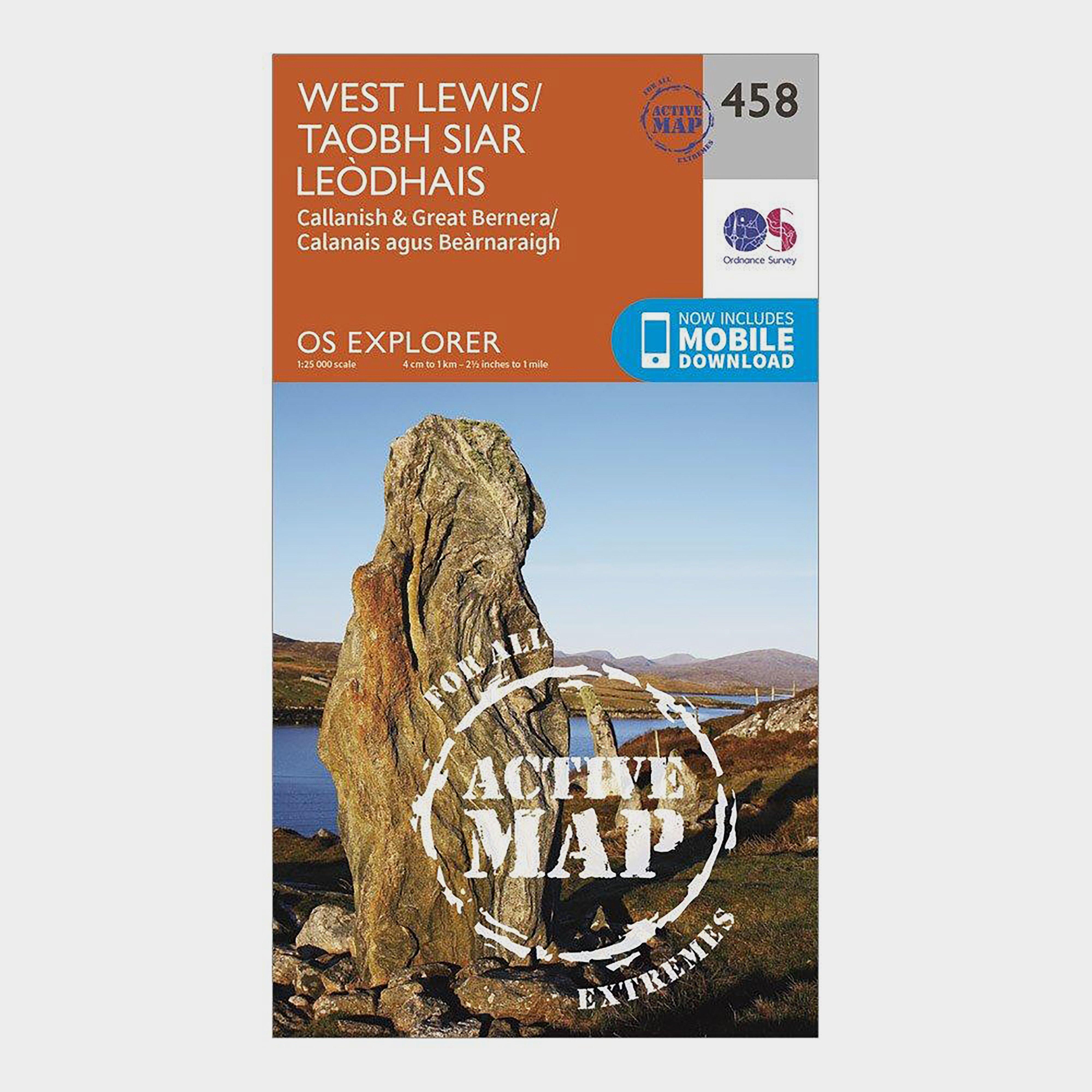 Image of Ordnance Survey Explorer Active 458 West Lewis Map With Digital Version, D