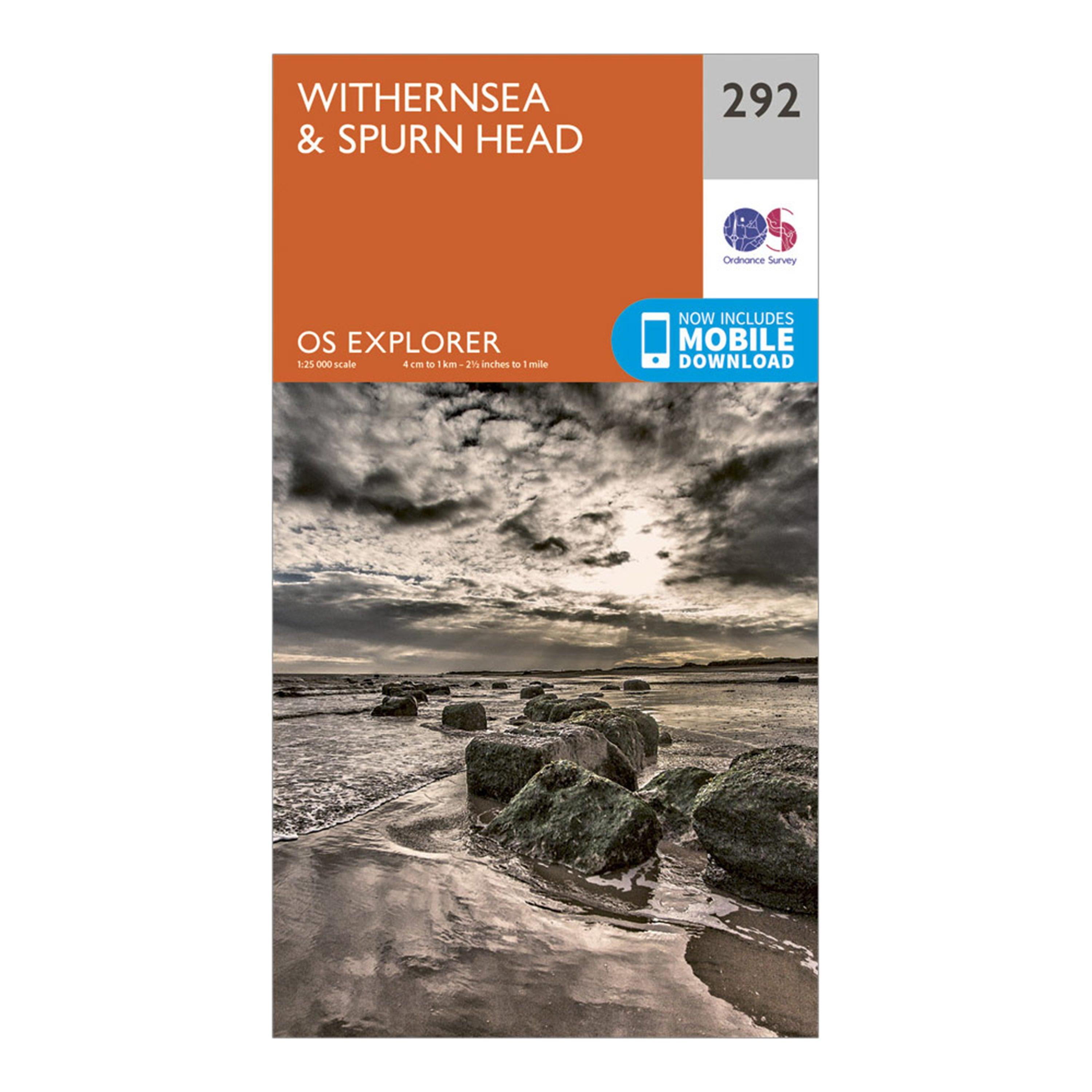 Image of Ordnance Survey Explorer 292 Withernsea & Spurn Head Map With Digital Version - Orange, Orange