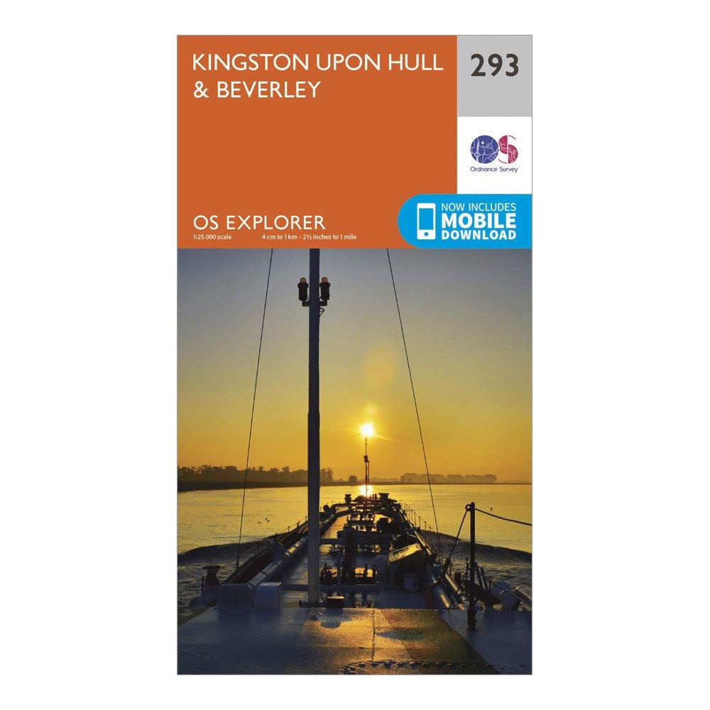 Image of Ordnance Survey Explorer 293 Kingston Upon Hull & Beverley Map With Digital Version - Orange, Orange
