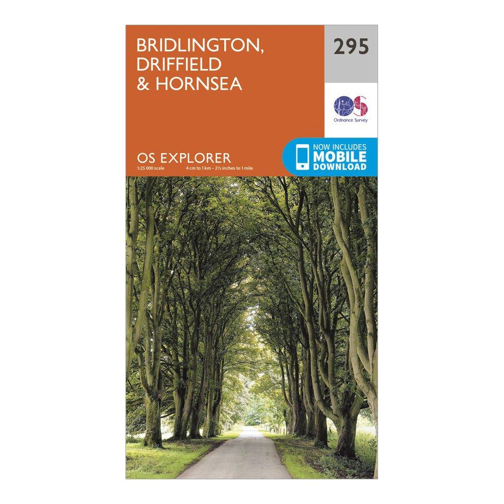 Image of Ordnance Survey Explorer 295 Bridlington, Driffield & Hornsea Map With Digital Version - Orange, Orange