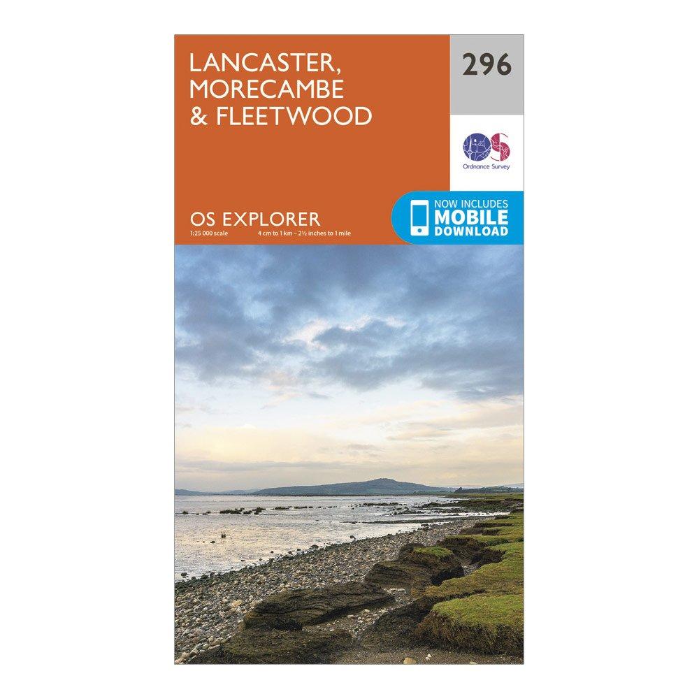 Image of Ordnance Survey Explorer 296 Lancaster, Morecambe & Fleetwood Map With Digital Version - Orange, Orange