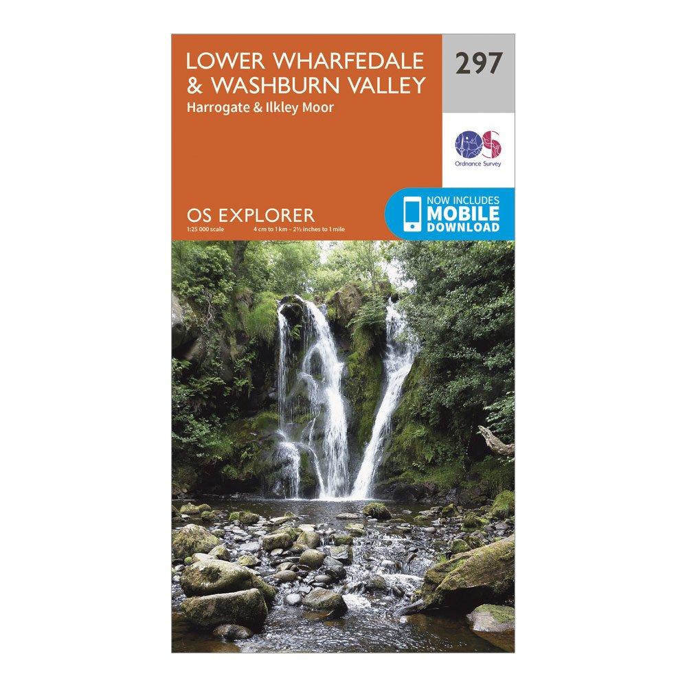 Image of Ordnance Survey Explorer 297 Lower Wharfedale & Washburn Valley Map With Digital Version - Orange, Orange