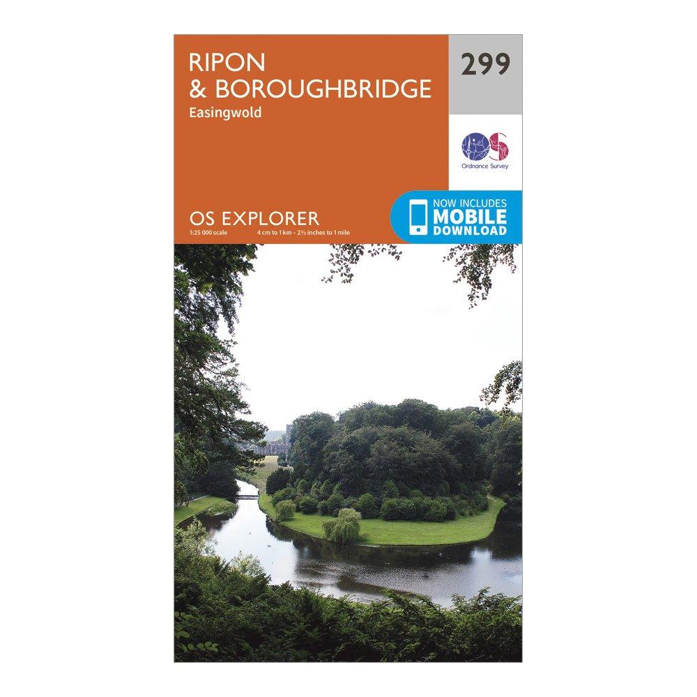 Explorer 299 Ripon & Boroughbridge Map With Digital Version - Orange, Orange