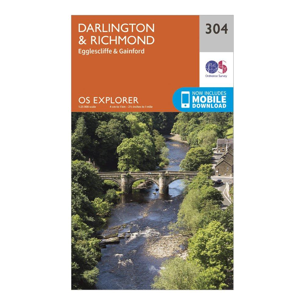 Explorer 304 Darlington & Richmond Map With Digital Version - Orange, Orange