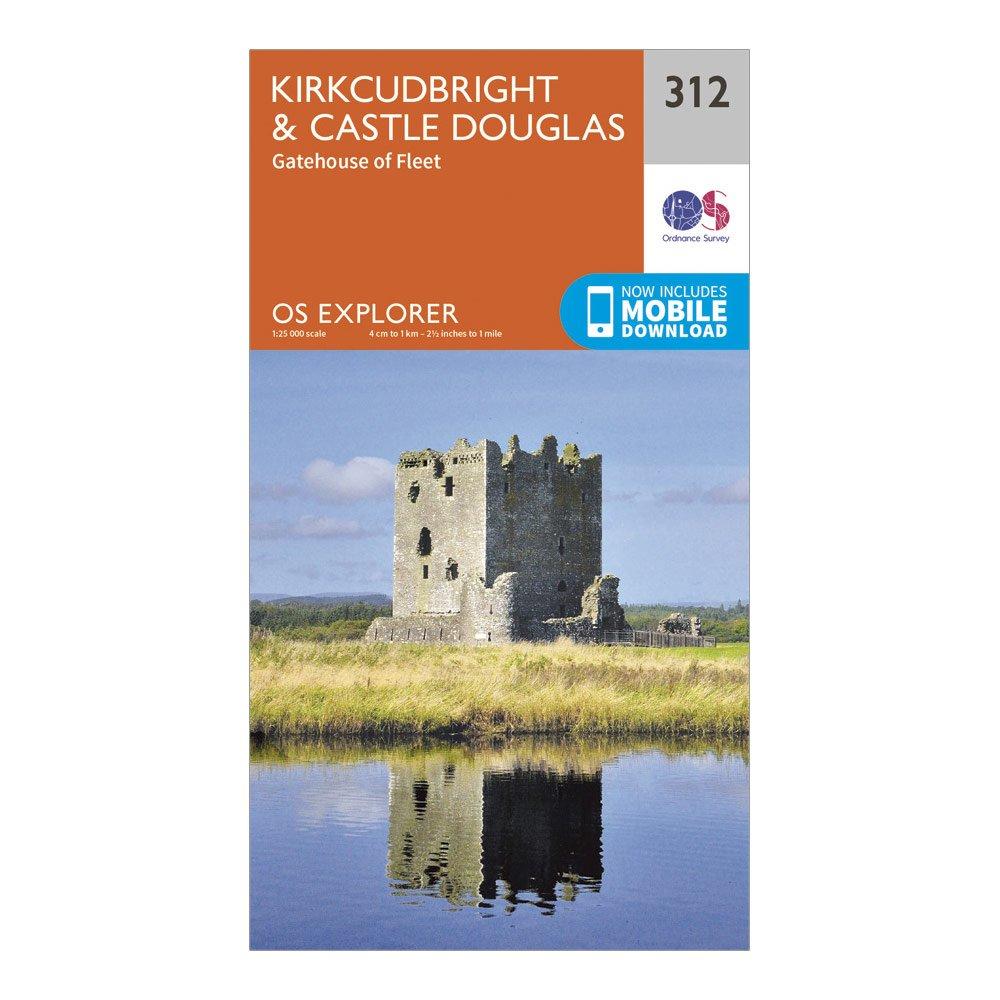 Image of Ordnance Survey Explorer 312 Kirkcudbright & Castle Douglas Map With Digital Version - Orange, Orange