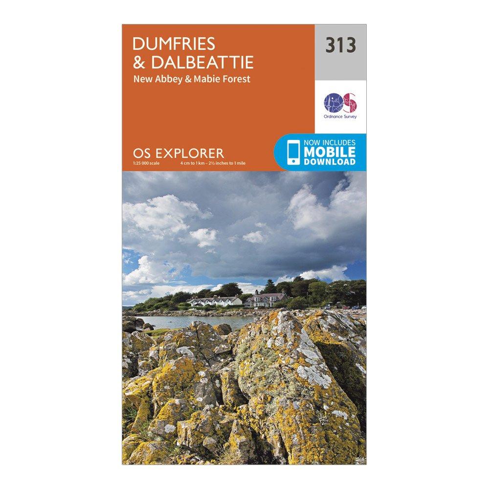 Image of Ordnance Survey Explorer 313 Dumfries & Dalbeattie Map With Digital Version - Orange, Orange