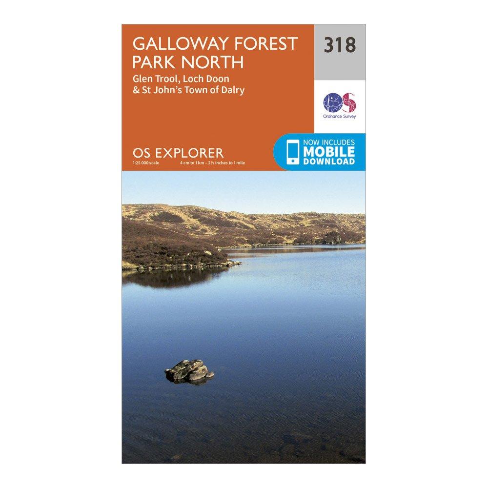 Image of Ordnance Survey Explorer 318 Galloway Forest Park North Map With Digital Version, D