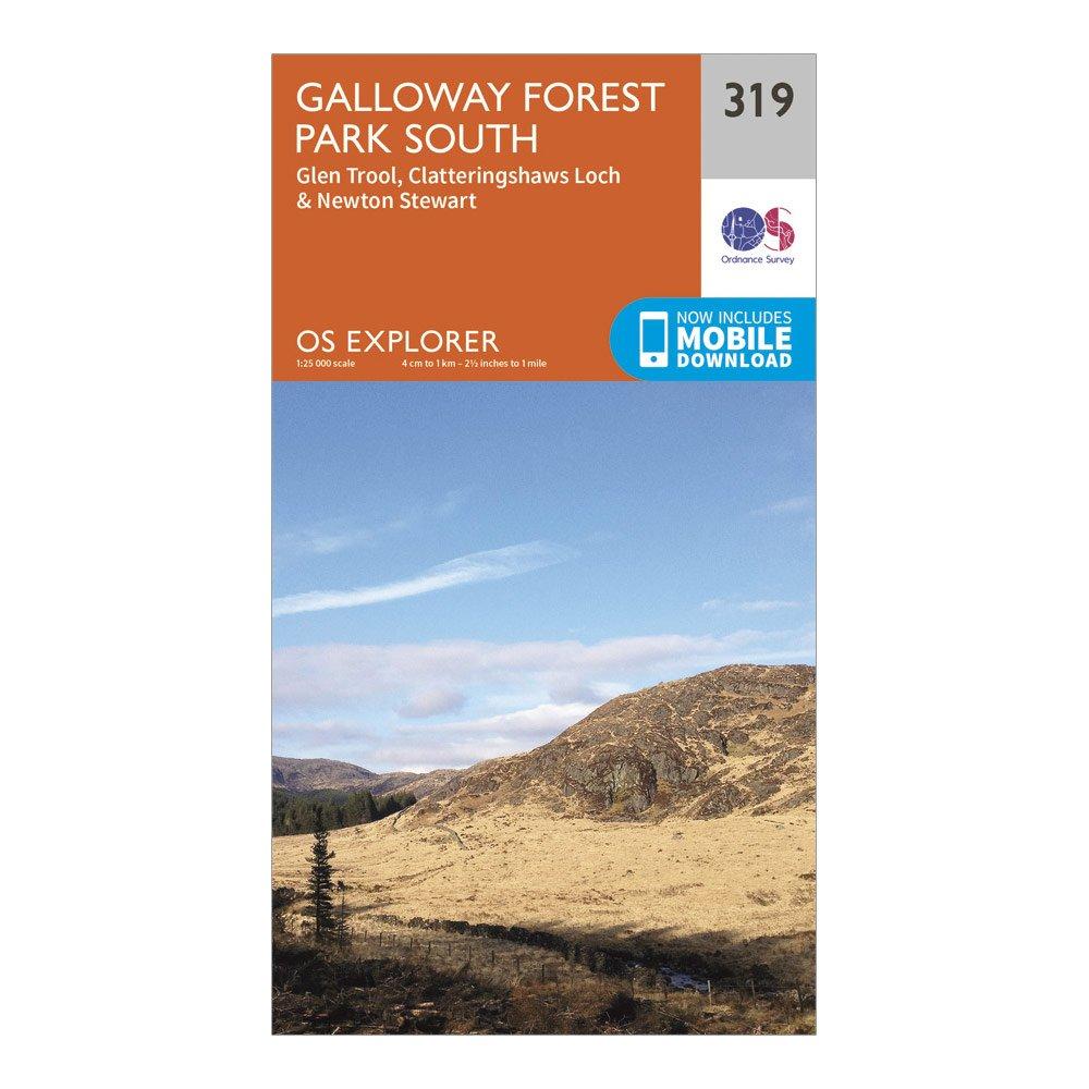 Image of Ordnance Survey Explorer 319 Galloway Forest Park South Map With Digital Version - Orange, Orange