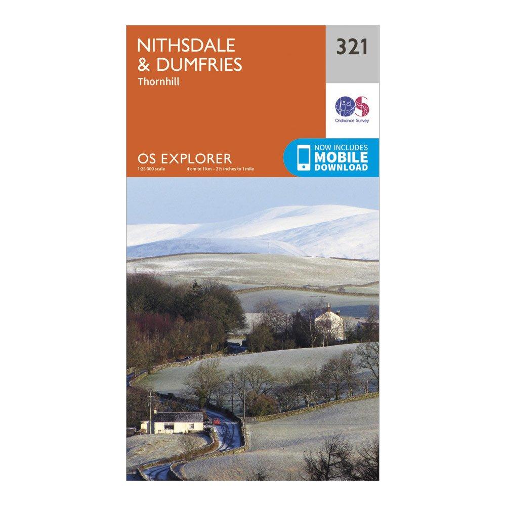 Image of Ordnance Survey Explorer 321 Nithsdale & Dumfries Map With Digital Version - Orange, Orange